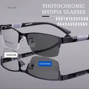 Men's Vintage Business Photochromic Myopia Glasses