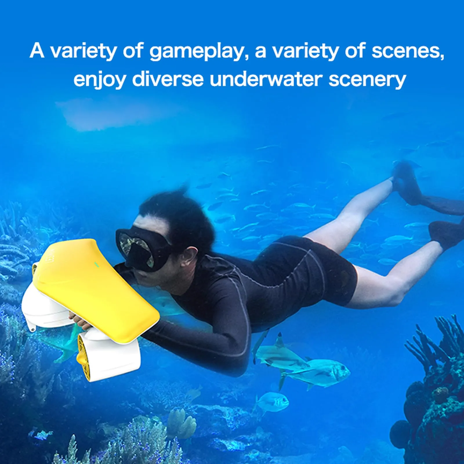 MEOU Underwater Scooter for Adults&Kids, Water Scooter for Pool, Free Diving Snorkeling Sea Scooter Water Sports Scuba Diving