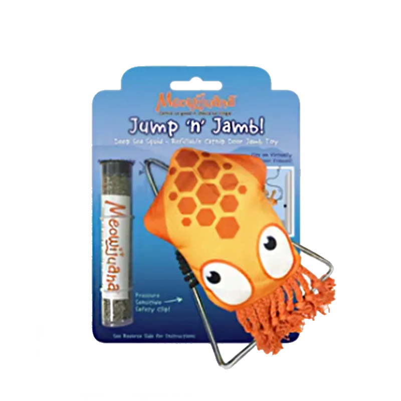 Meowijuana - Jump 'n' Jamb - Deep Sea Squid Refillable Catnip Swinging Toy