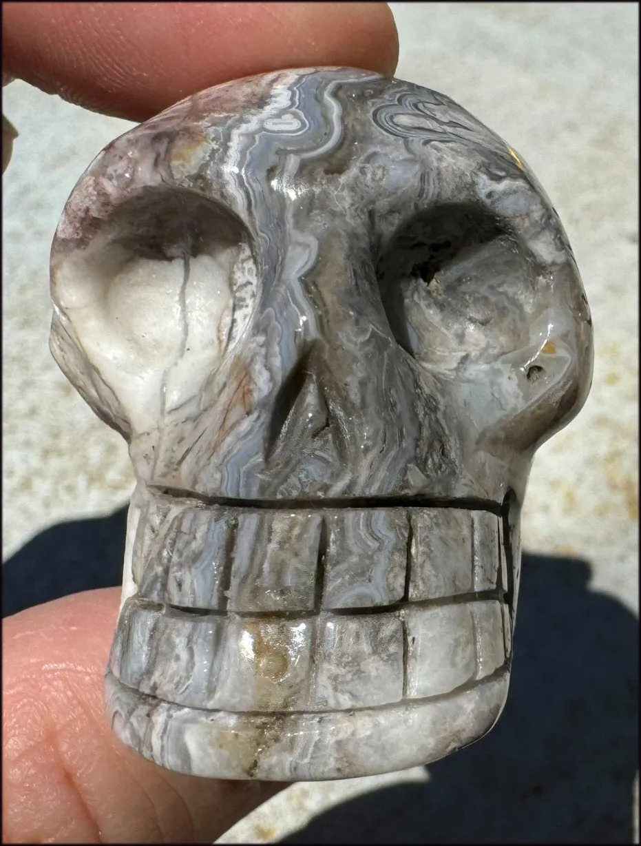 ~Mesmerizing~ Crazy Lace Agate CRYSTAL SKULL - Divination, Focus