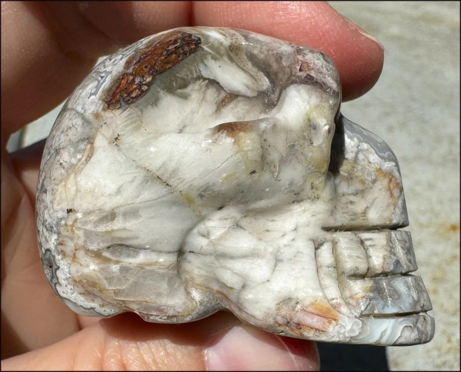 ~Mesmerizing~ Crazy Lace Agate CRYSTAL SKULL - Divination, Focus