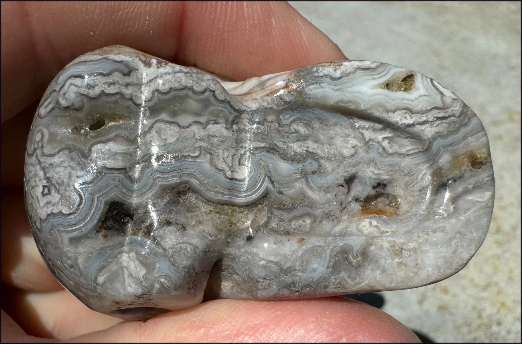 ~Mesmerizing~ Crazy Lace Agate CRYSTAL SKULL - Divination, Focus