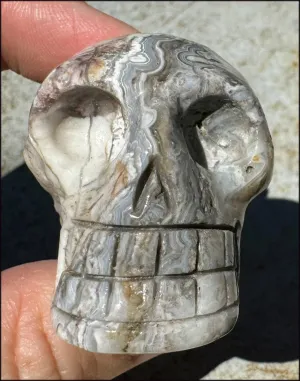 ~Mesmerizing~ Crazy Lace Agate CRYSTAL SKULL - Divination, Focus