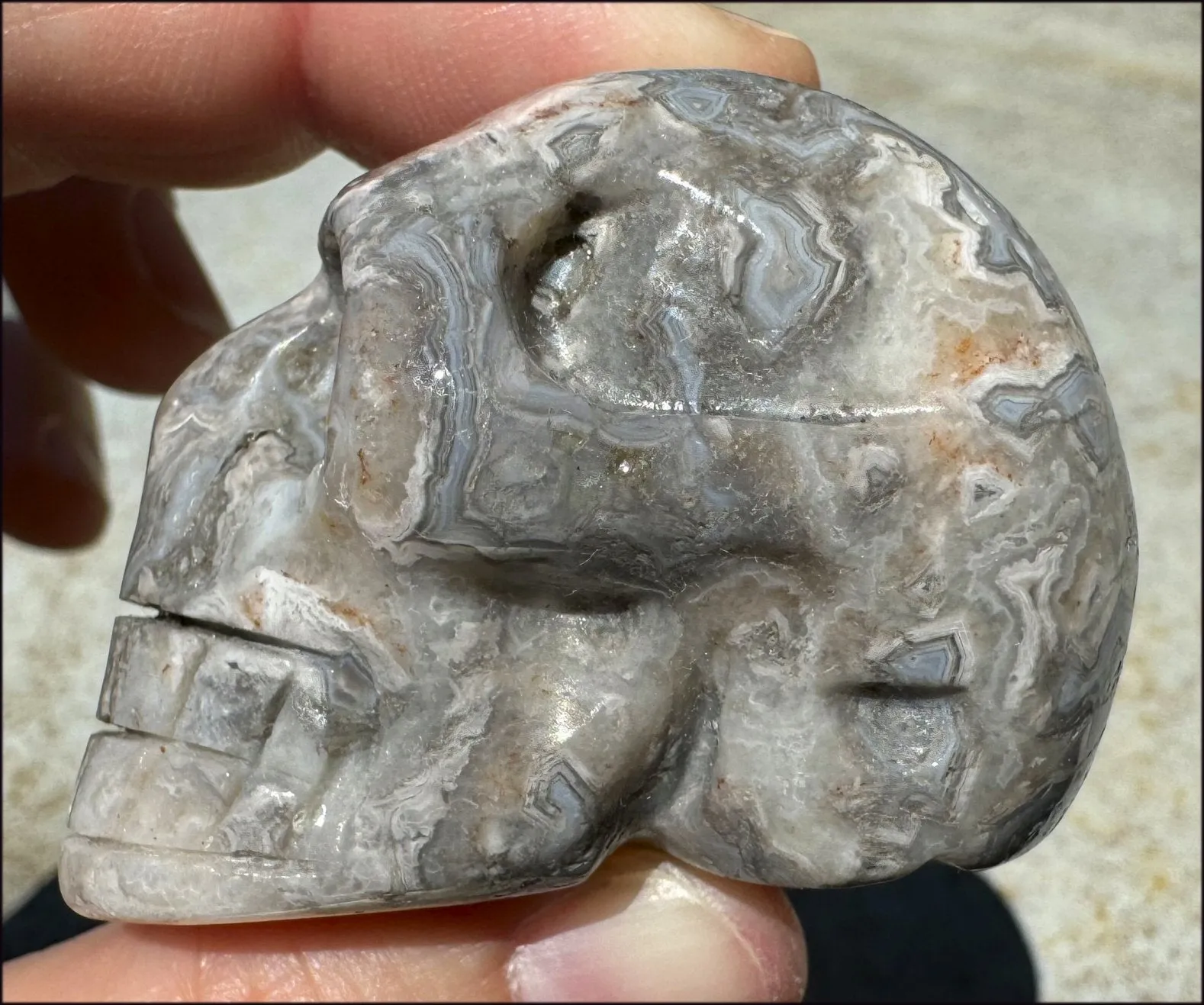 ~Mesmerizing~ Crazy Lace Agate CRYSTAL SKULL - Divination, Focus