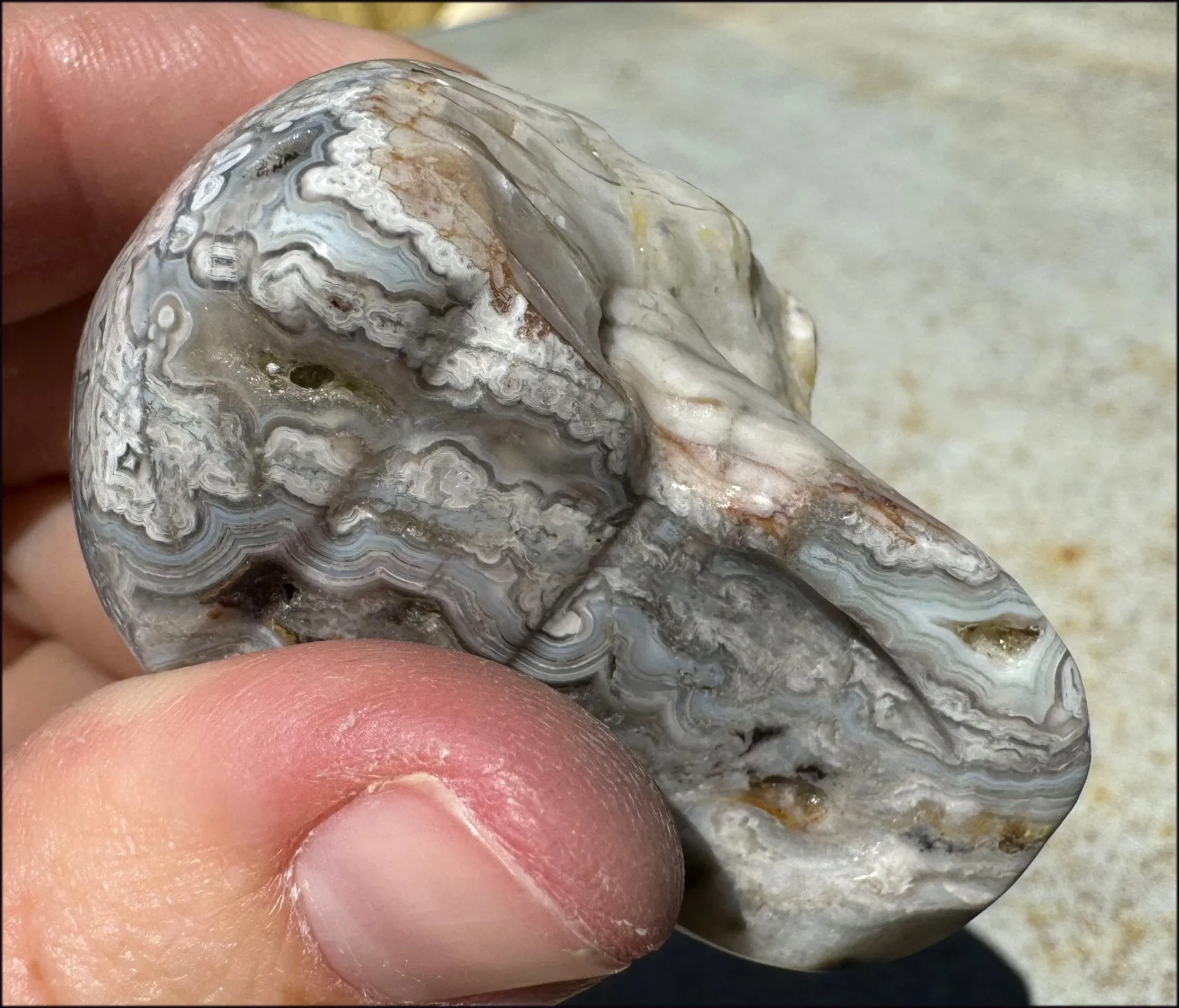 ~Mesmerizing~ Crazy Lace Agate CRYSTAL SKULL - Divination, Focus