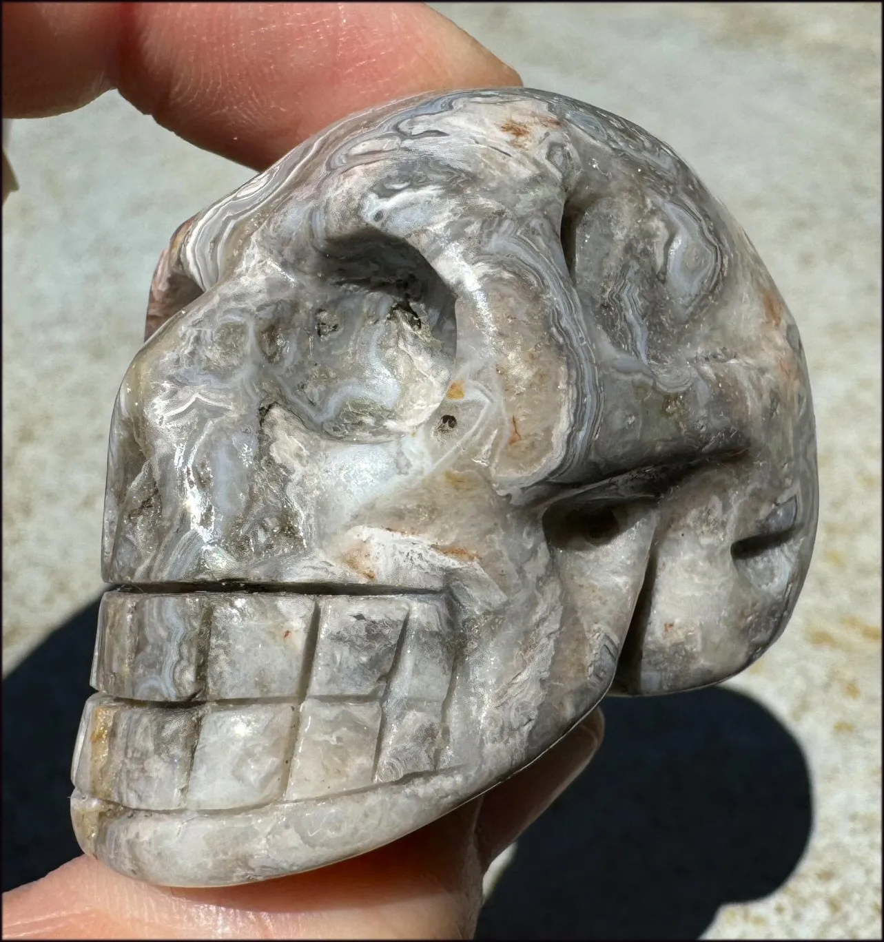 ~Mesmerizing~ Crazy Lace Agate CRYSTAL SKULL - Divination, Focus