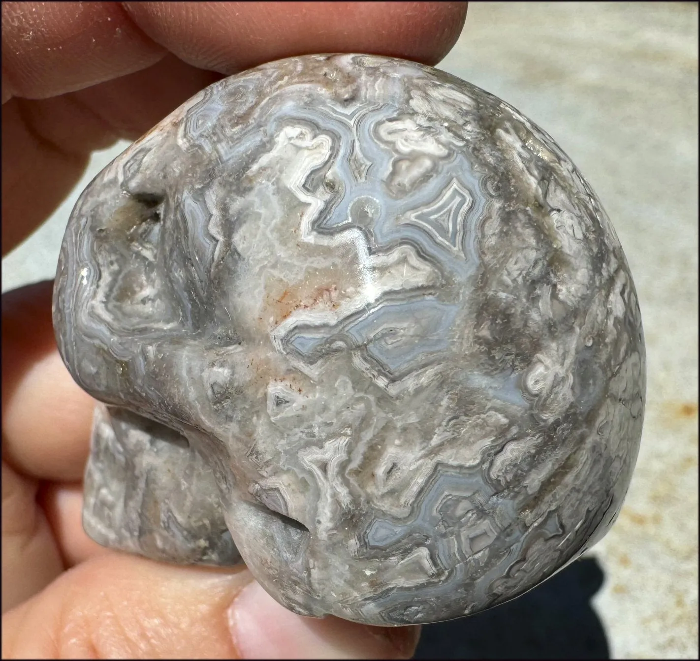 ~Mesmerizing~ Crazy Lace Agate CRYSTAL SKULL - Divination, Focus