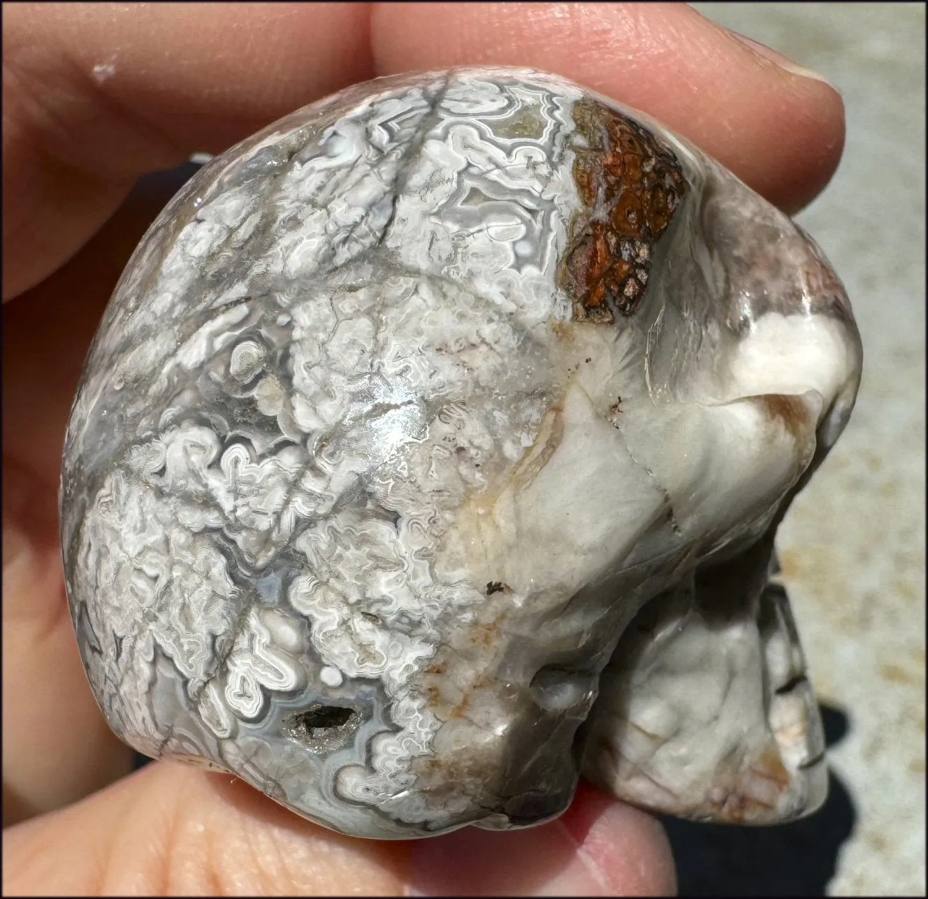 ~Mesmerizing~ Crazy Lace Agate CRYSTAL SKULL - Divination, Focus