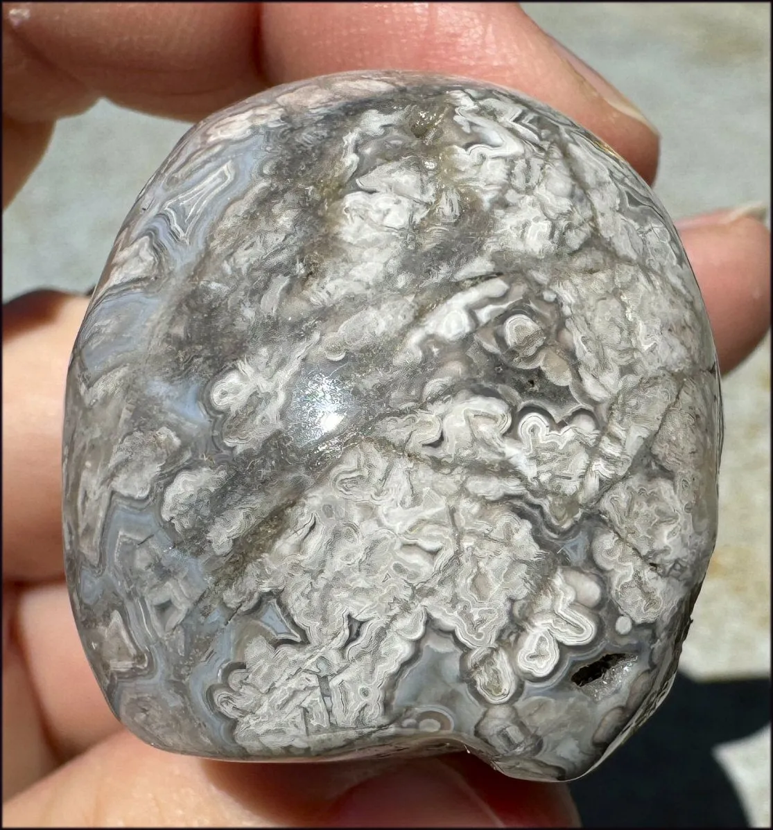 ~Mesmerizing~ Crazy Lace Agate CRYSTAL SKULL - Divination, Focus