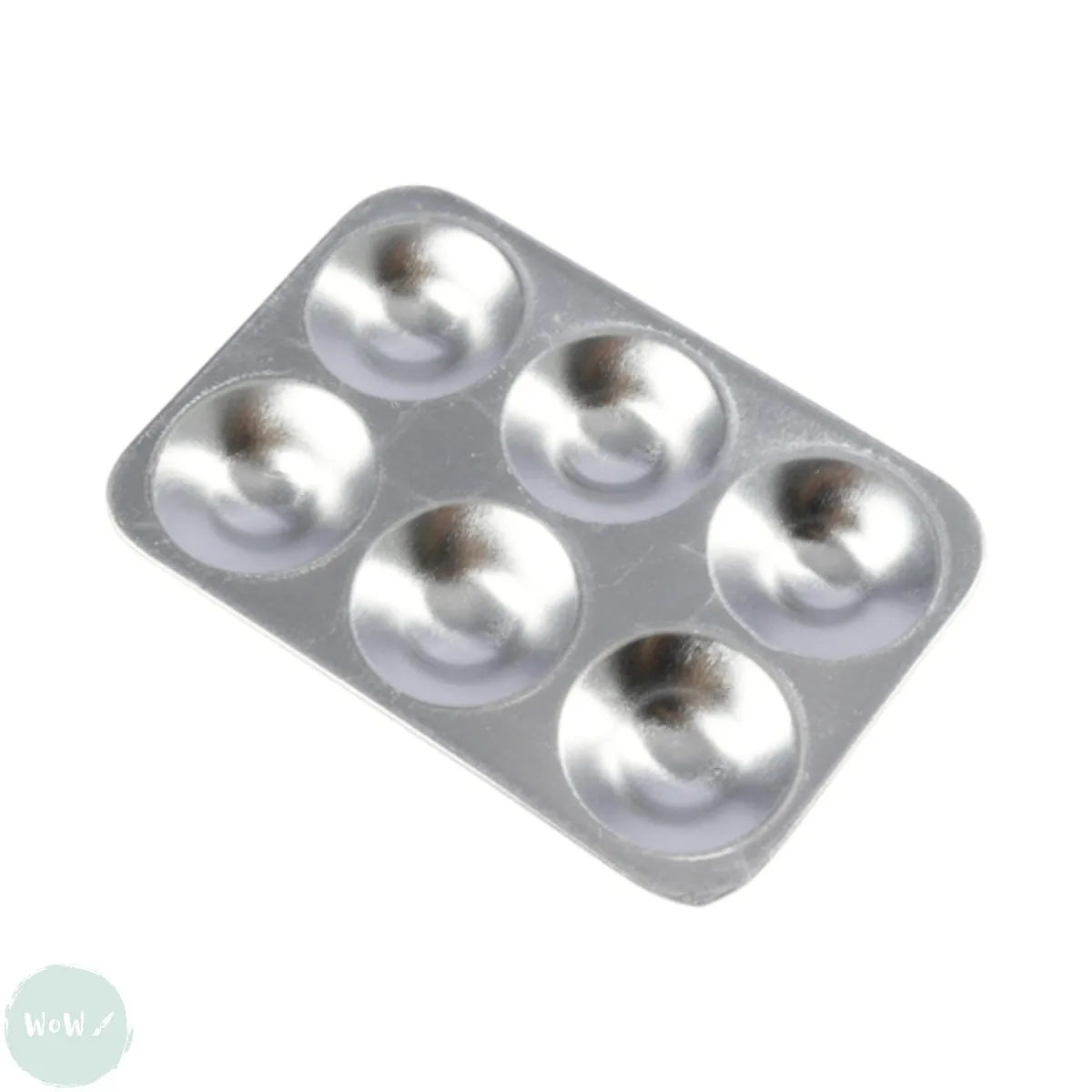 Metal Palette- ALUMINIUM Oblong 6 well, 130 x 88 mm