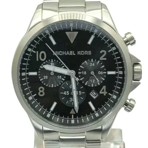 Michael Kors Gage Men's Black Dial Chronograph Stainless Steel 45mm Watch MK8826
