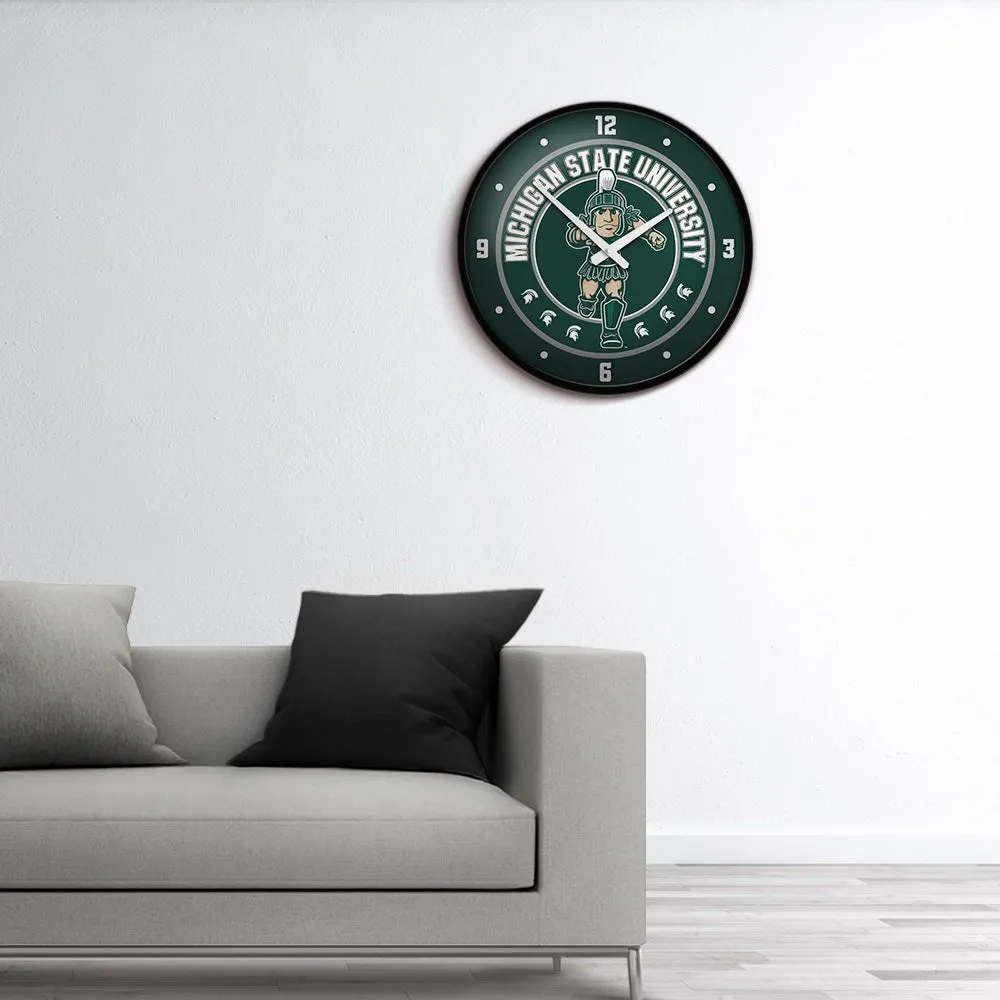 Michigan State Spartans: Sparty - Modern Disc Wall Clock