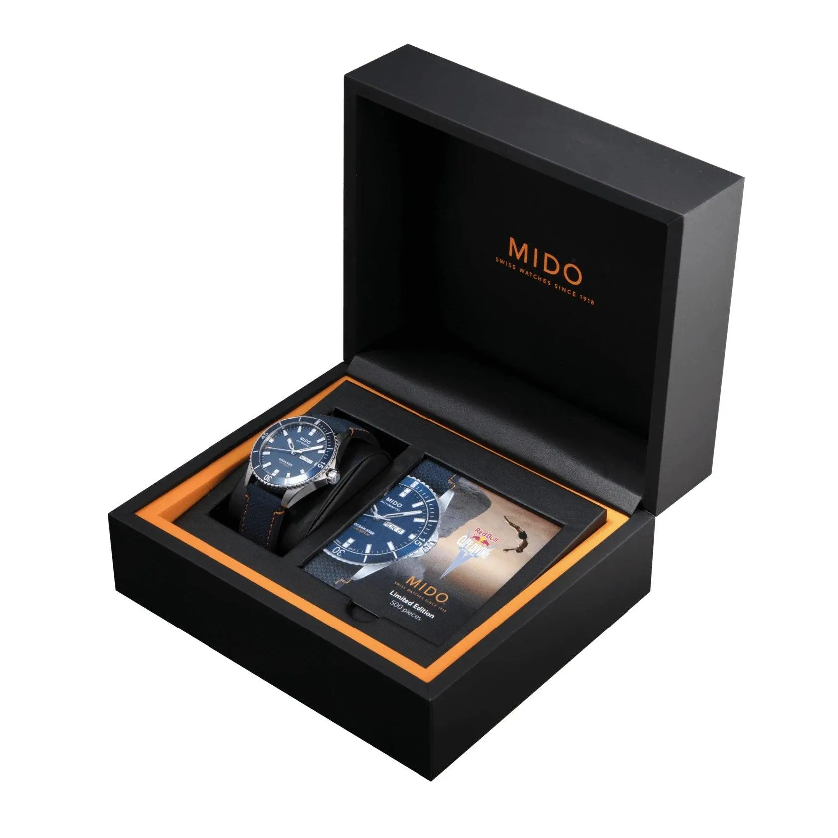 Mido Ocean Star Red Bull Cliff Diving Limited Edition 500pz 42mm Blue Automatic Steel M026.430.17.041.00