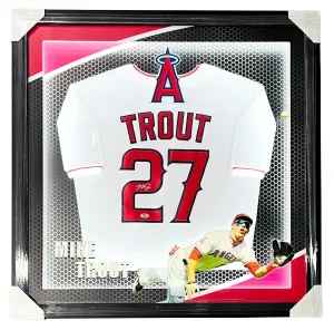 Mike Trout Angels Signed Nike Jersey LED Lighting 3D Custom Framed PSA