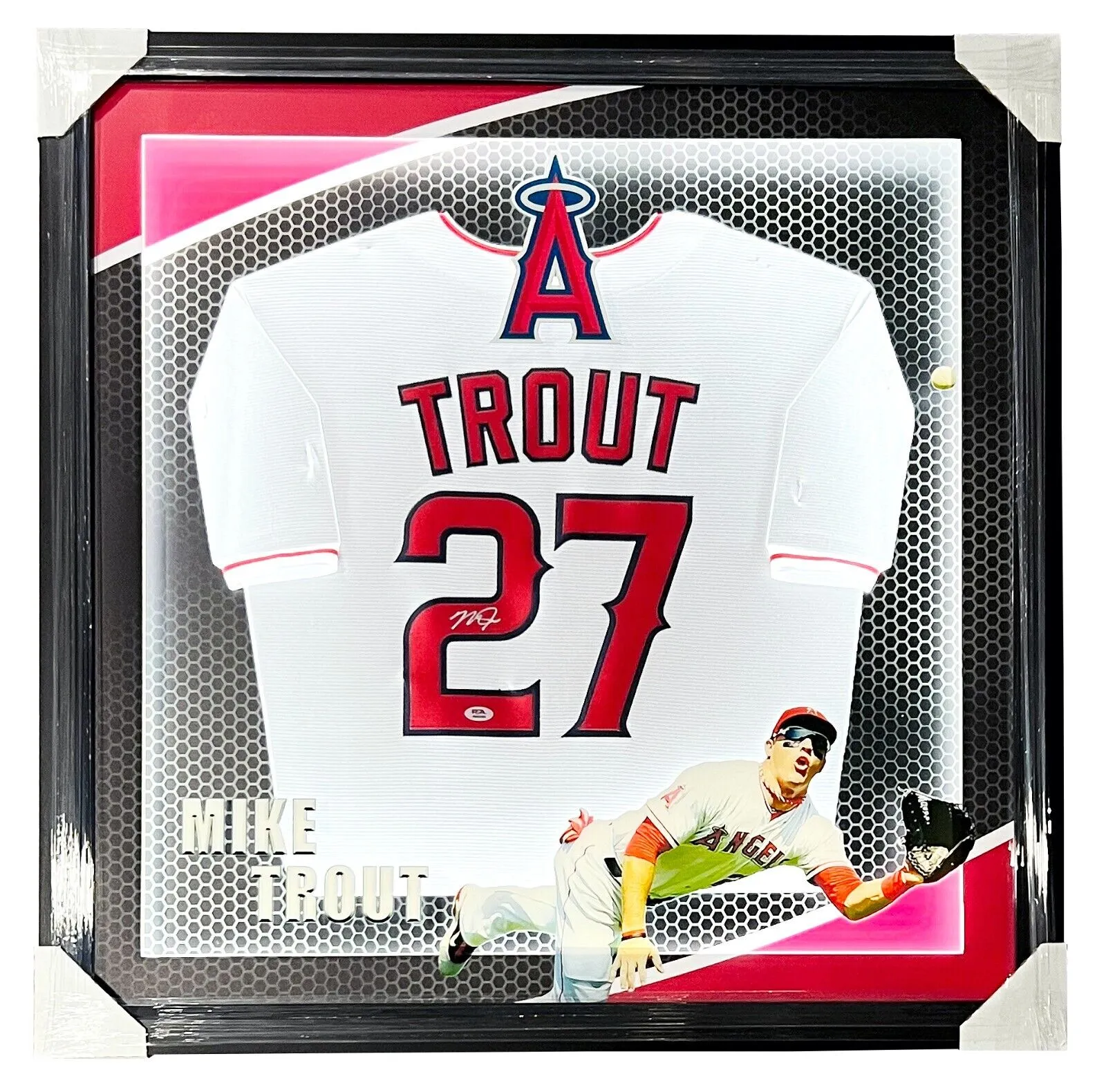 Mike Trout Angels Signed Nike Jersey LED Lighting 3D Custom Framed PSA
