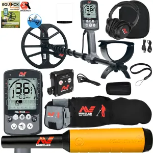 Minelab EQUINOX 800 Metal Detector w/ Pro Find 20, Carry Bag, Finds Pouch
