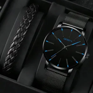 Minimalist Quartz Watch & Bracelet Set