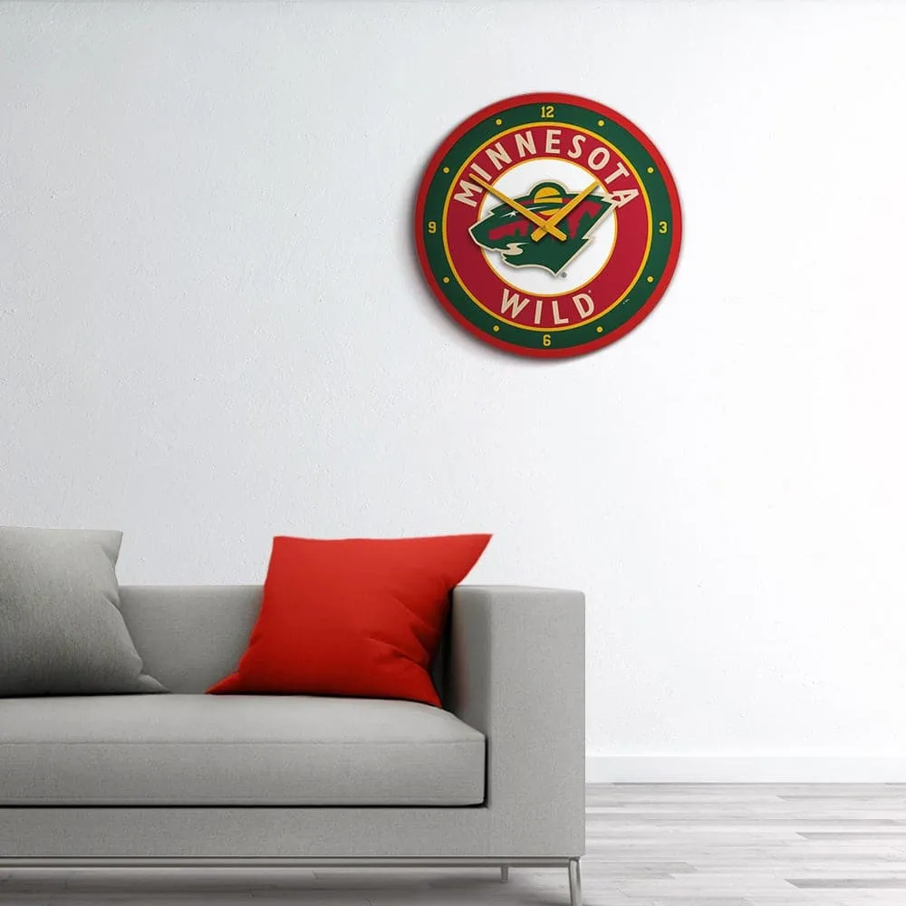 Minnesota Wild: Modern Disc Wall Clock
