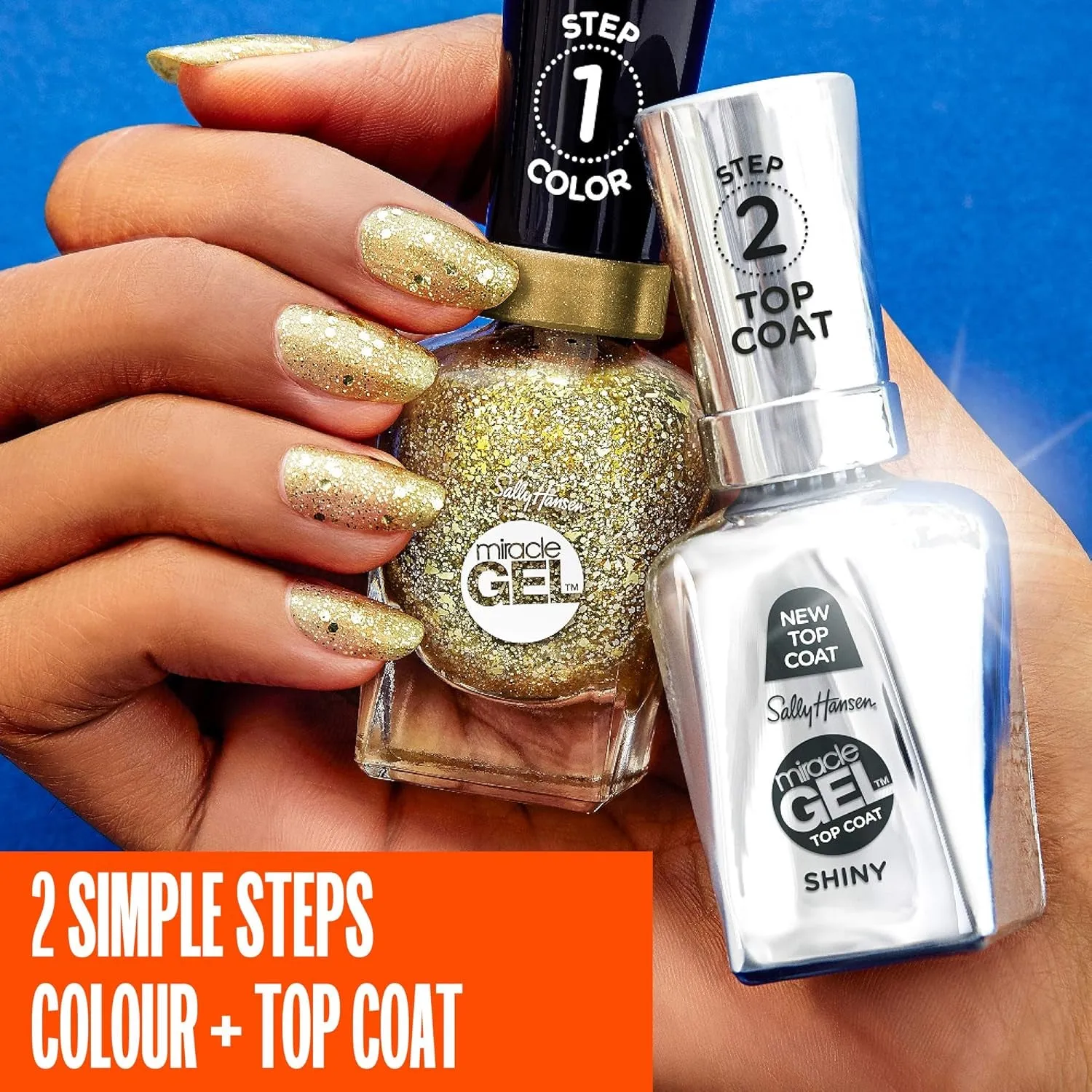 Miracle Gel™, Shiny Top Coat, Long Lasting, Gel-Like Formula, No UV Lamp Needed, Clear Nail Polish