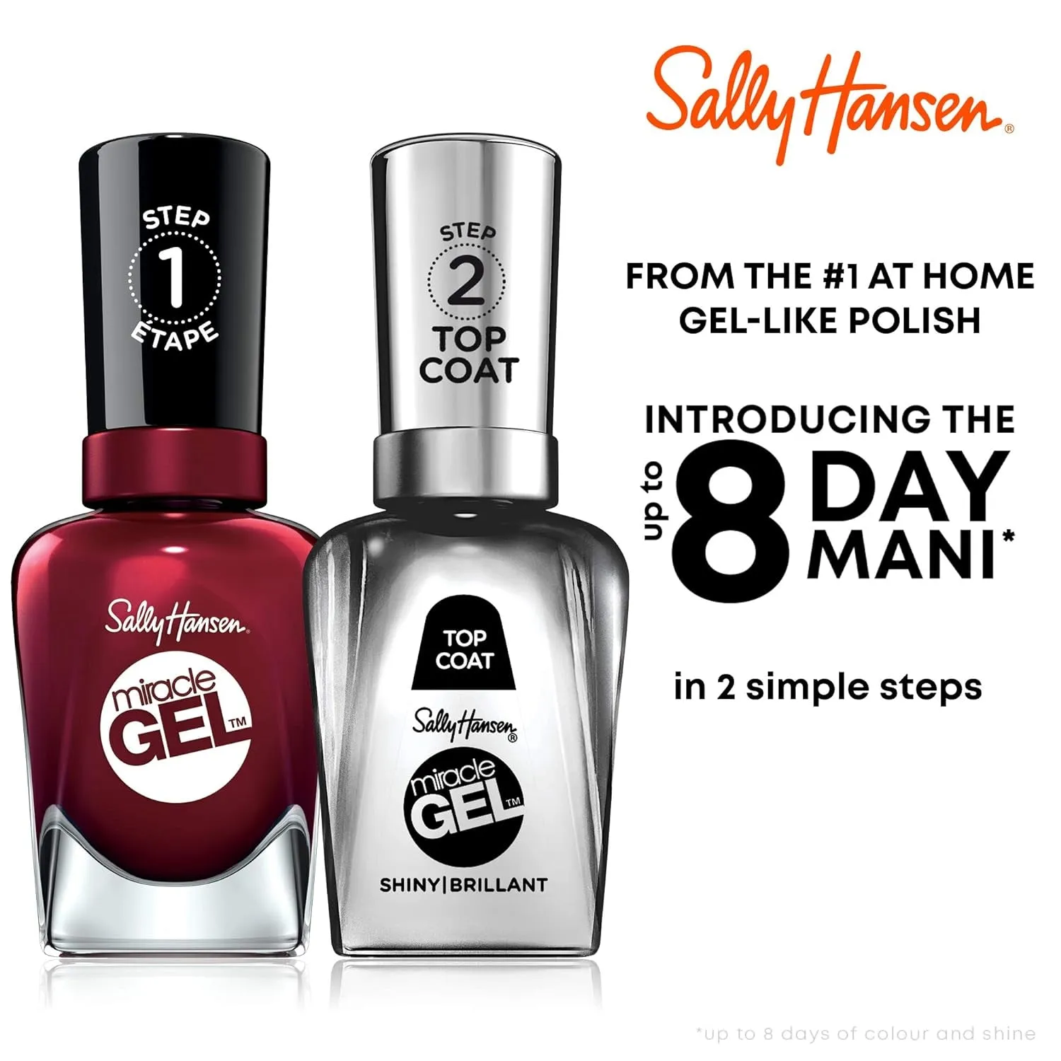 Miracle Gel™, Shiny Top Coat, Long Lasting, Gel-Like Formula, No UV Lamp Needed, Clear Nail Polish