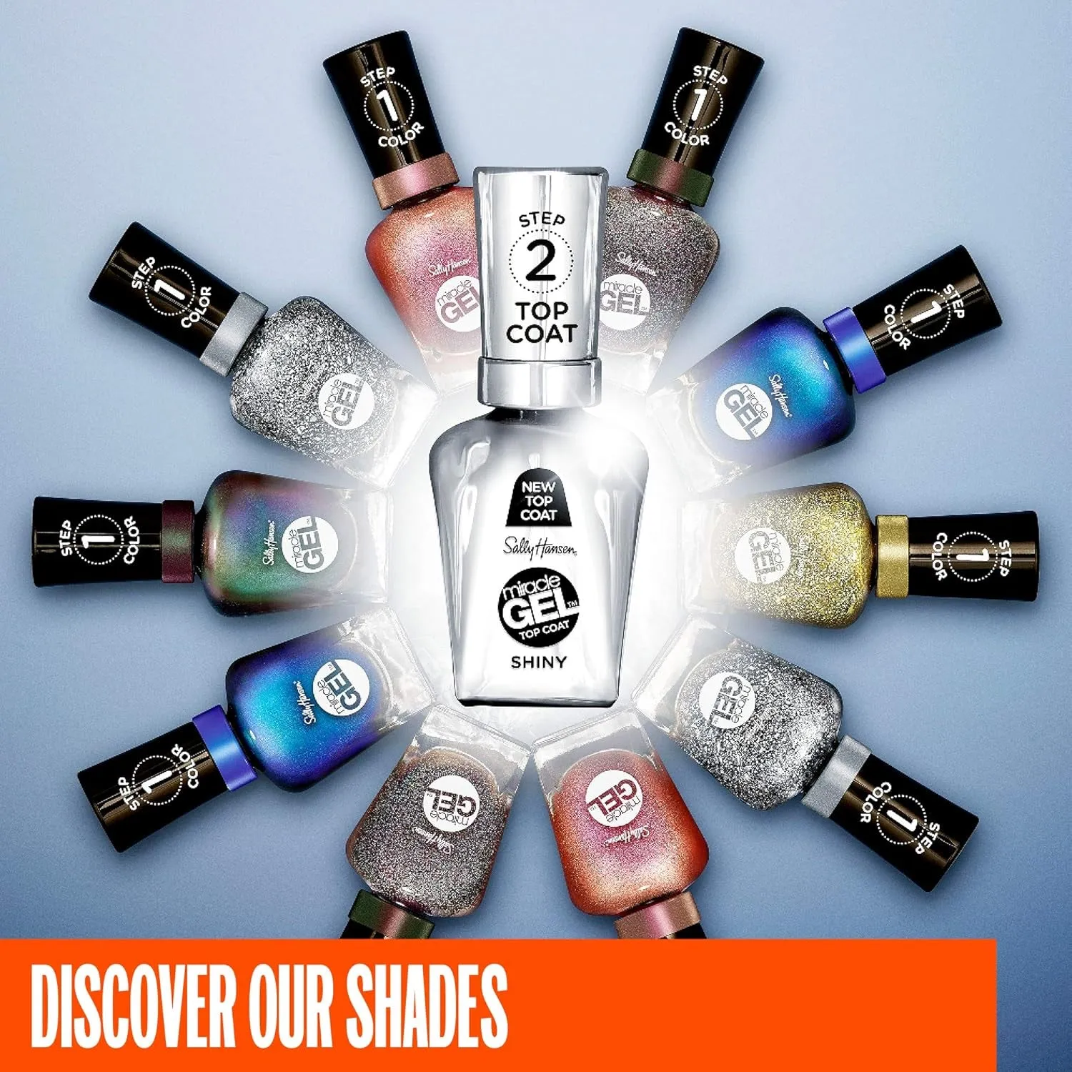 Miracle Gel™, Shiny Top Coat, Long Lasting, Gel-Like Formula, No UV Lamp Needed, Clear Nail Polish