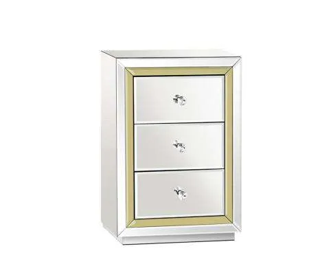 Mirrored Furniture Bedside Table Chest Drawers Gloss Nightstand