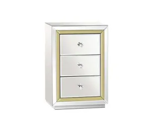 Mirrored Furniture Bedside Table Chest Drawers Gloss Nightstand