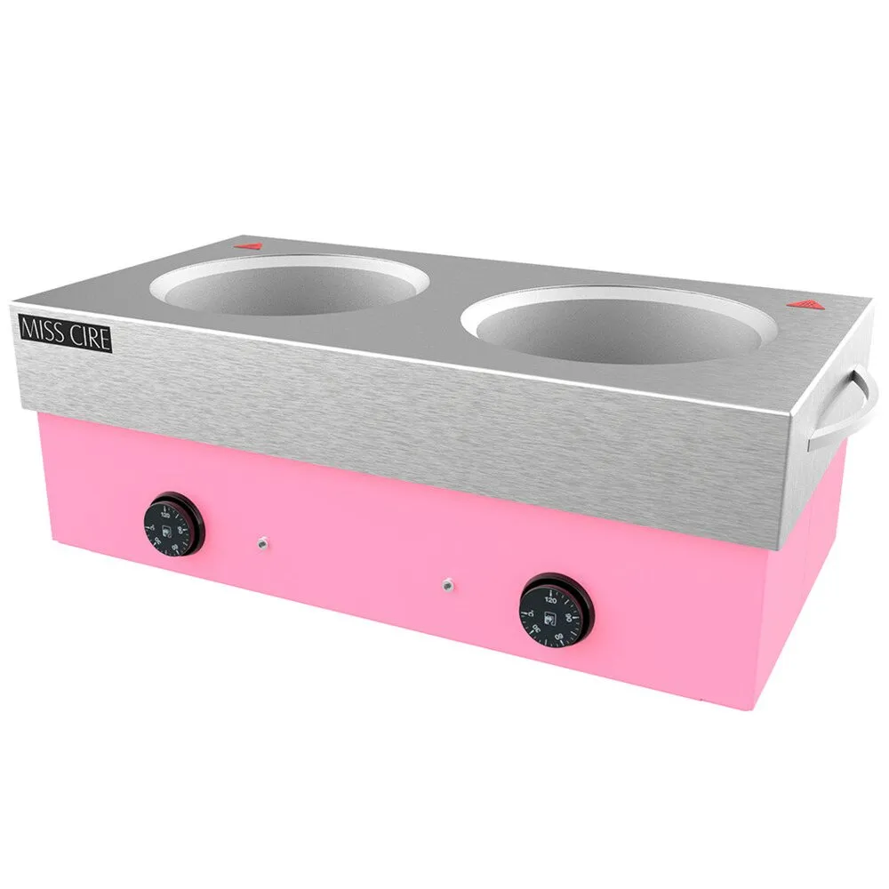 Miss Cire Extra Large Double 10 Lbs Pro Pink Hybrid Wax Warmer / 20 Lbs Total