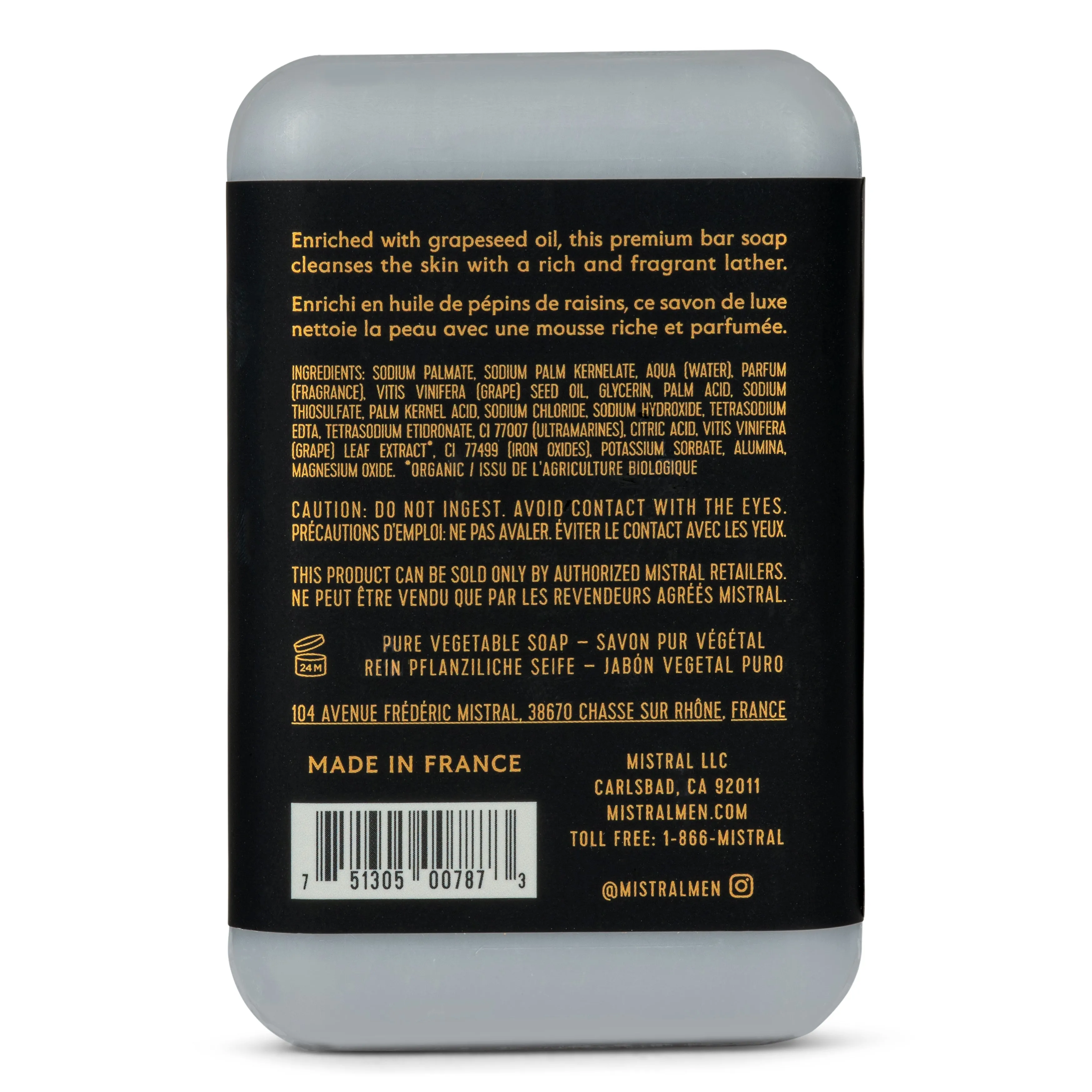 Mistral Luxury Bar Soap - Grey Lavande