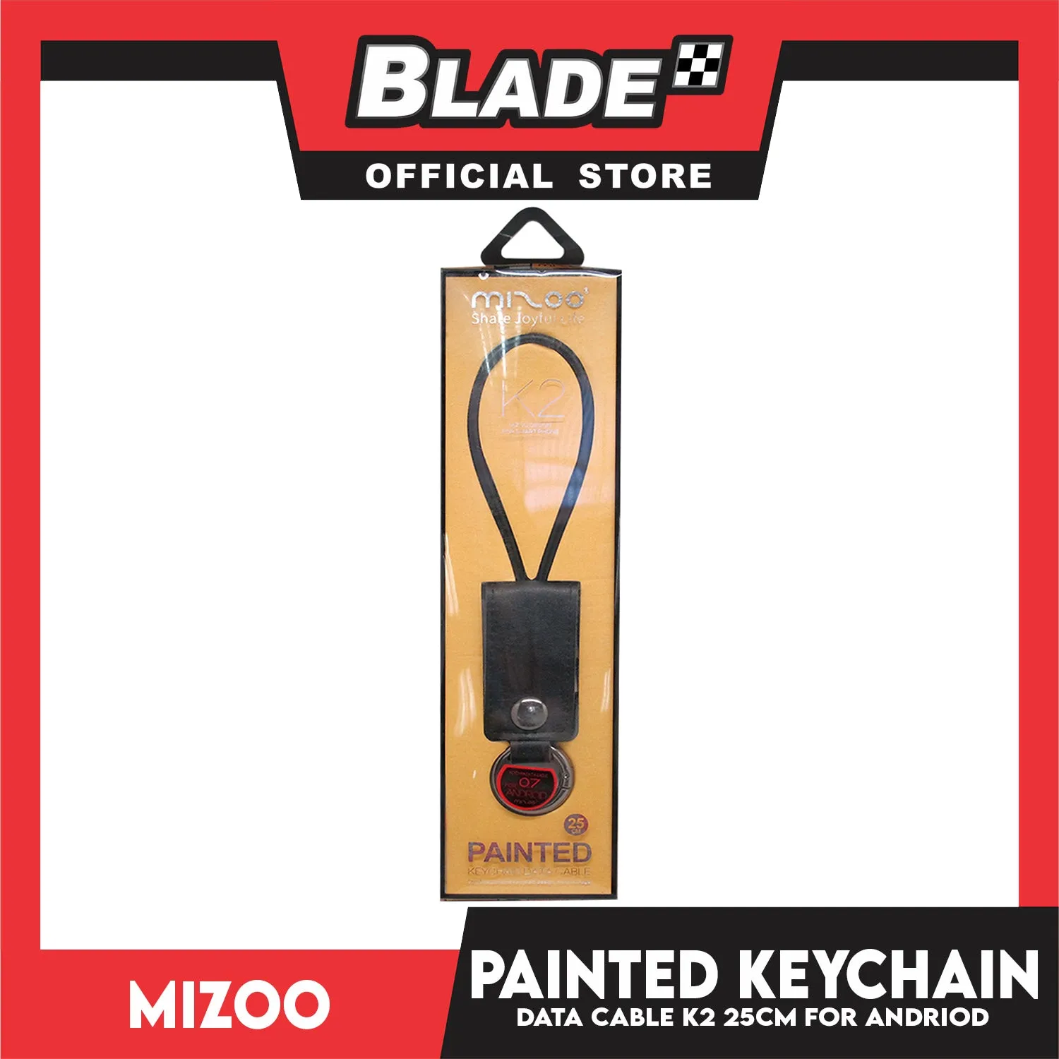 Mizoo Keychain Data Cable 25cm K2 for Android. Samsung, Huawei, Xiaomi, Oppo. Also compatible to other various digital devices.