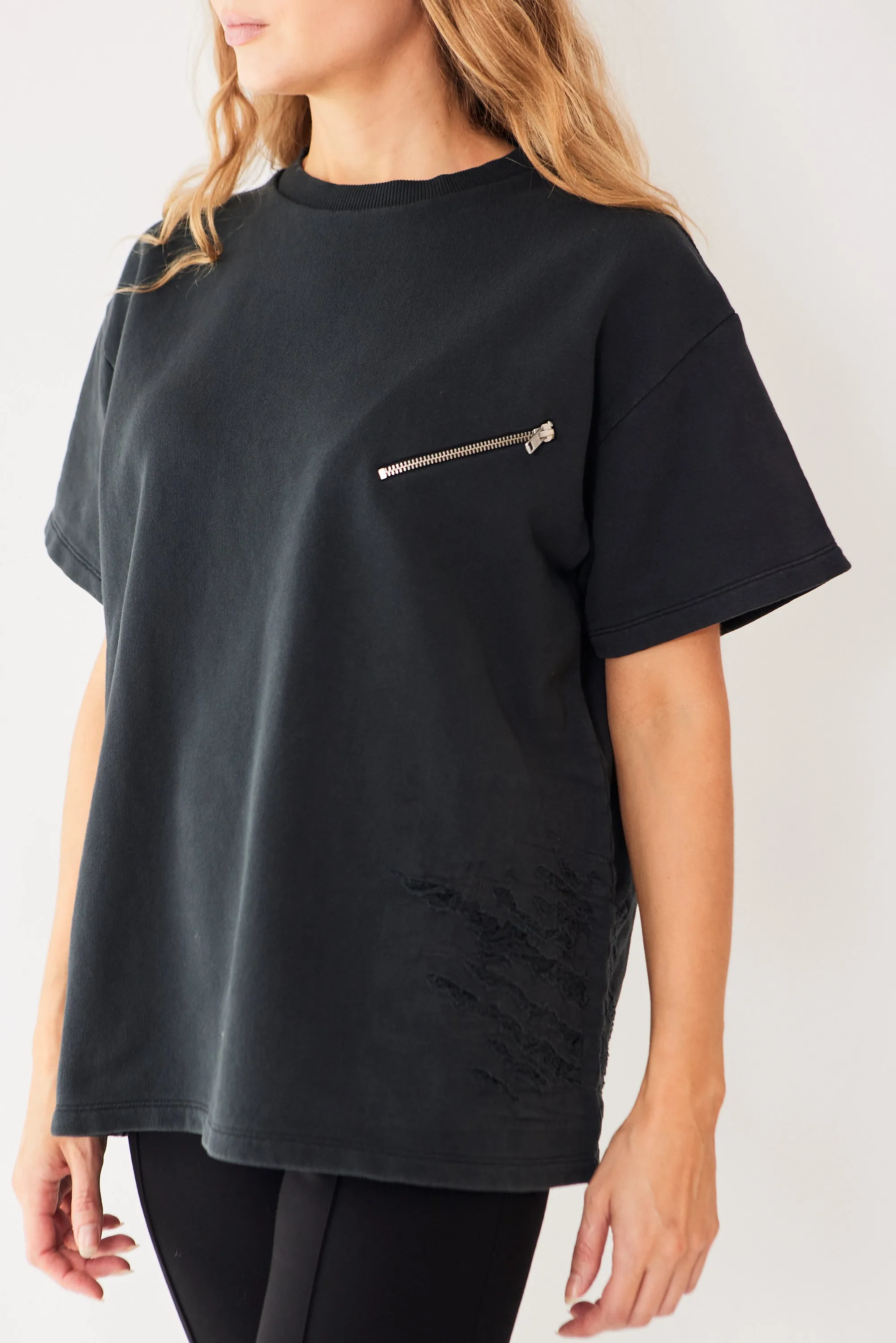 MM6 Maison Margiela Diagonal Zip Pocket Tee Sweatshirt