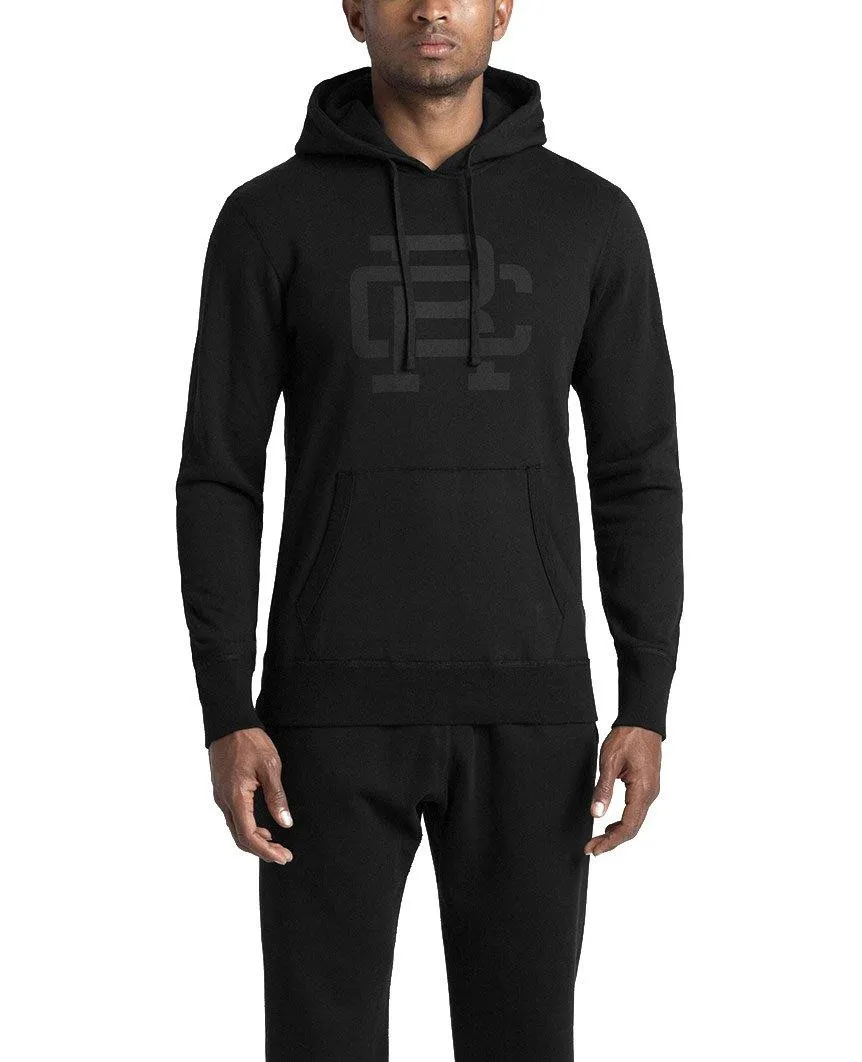 Monogram Pullover Hoodie Midweight Terry Black