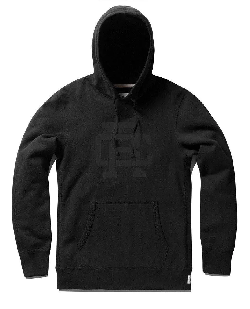 Monogram Pullover Hoodie Midweight Terry Black