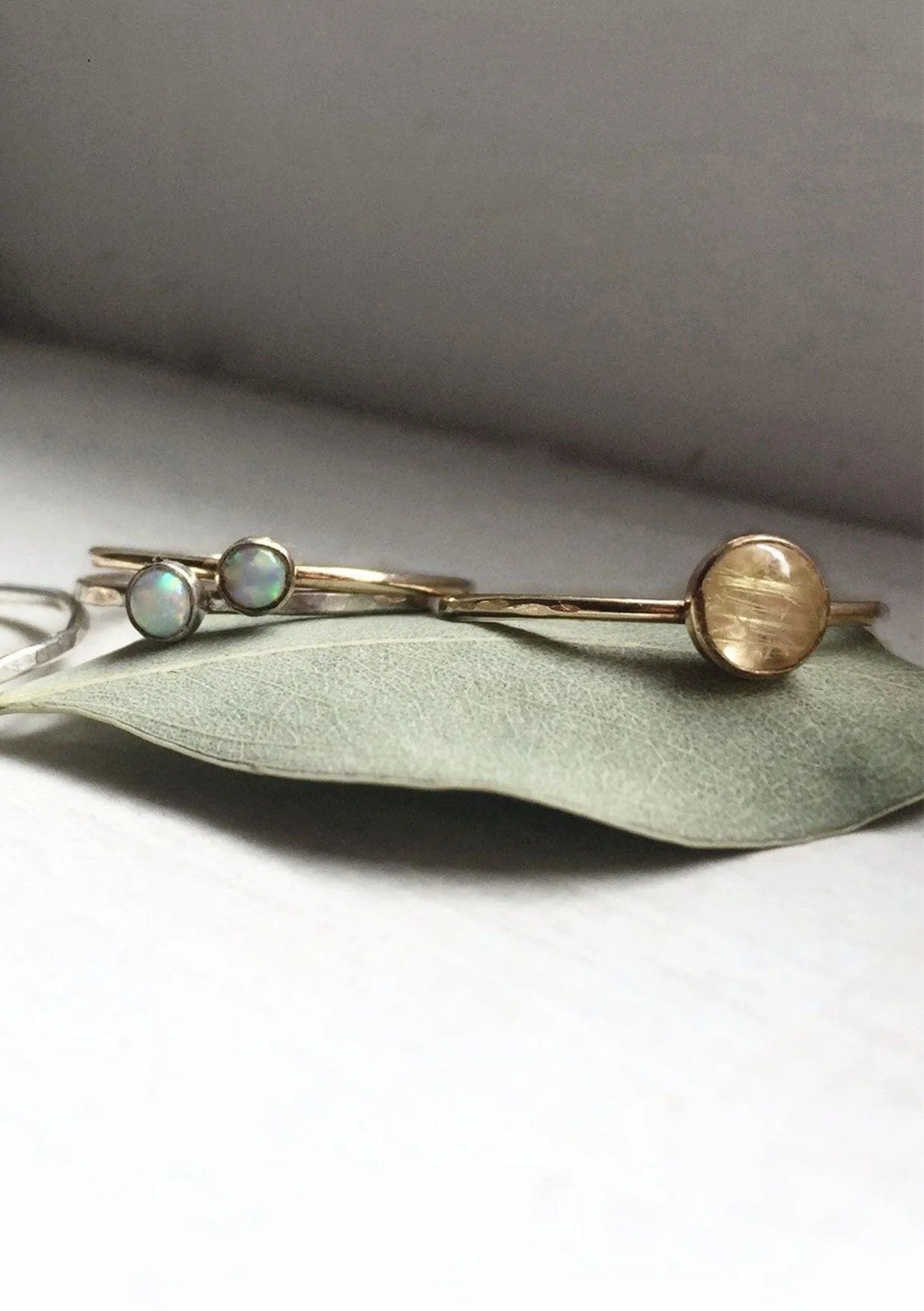 Moon Pi Quartz Gold Fill Ring