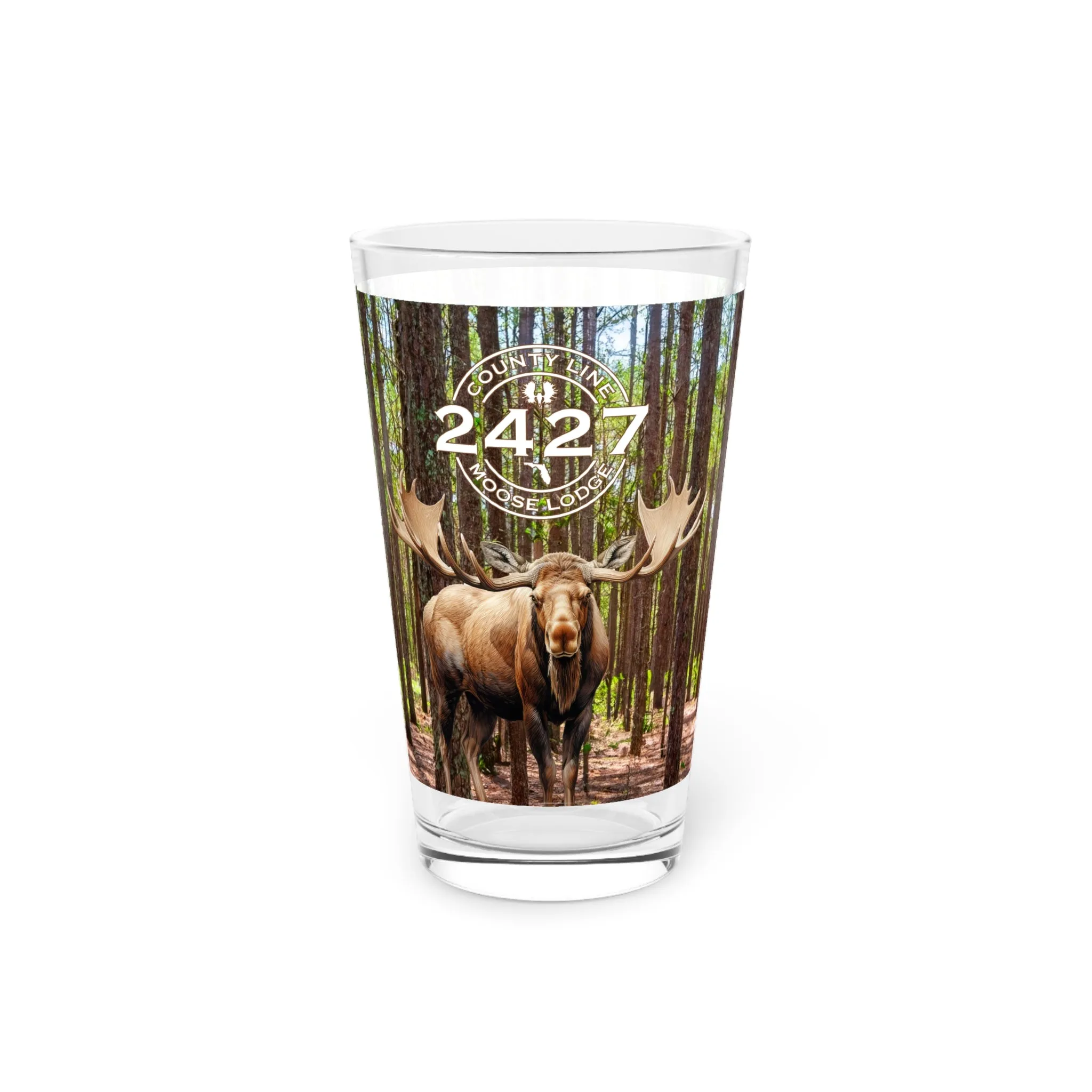 Moose Lodge 2427 - Woodlands Moose - Pint Glass (16oz)
