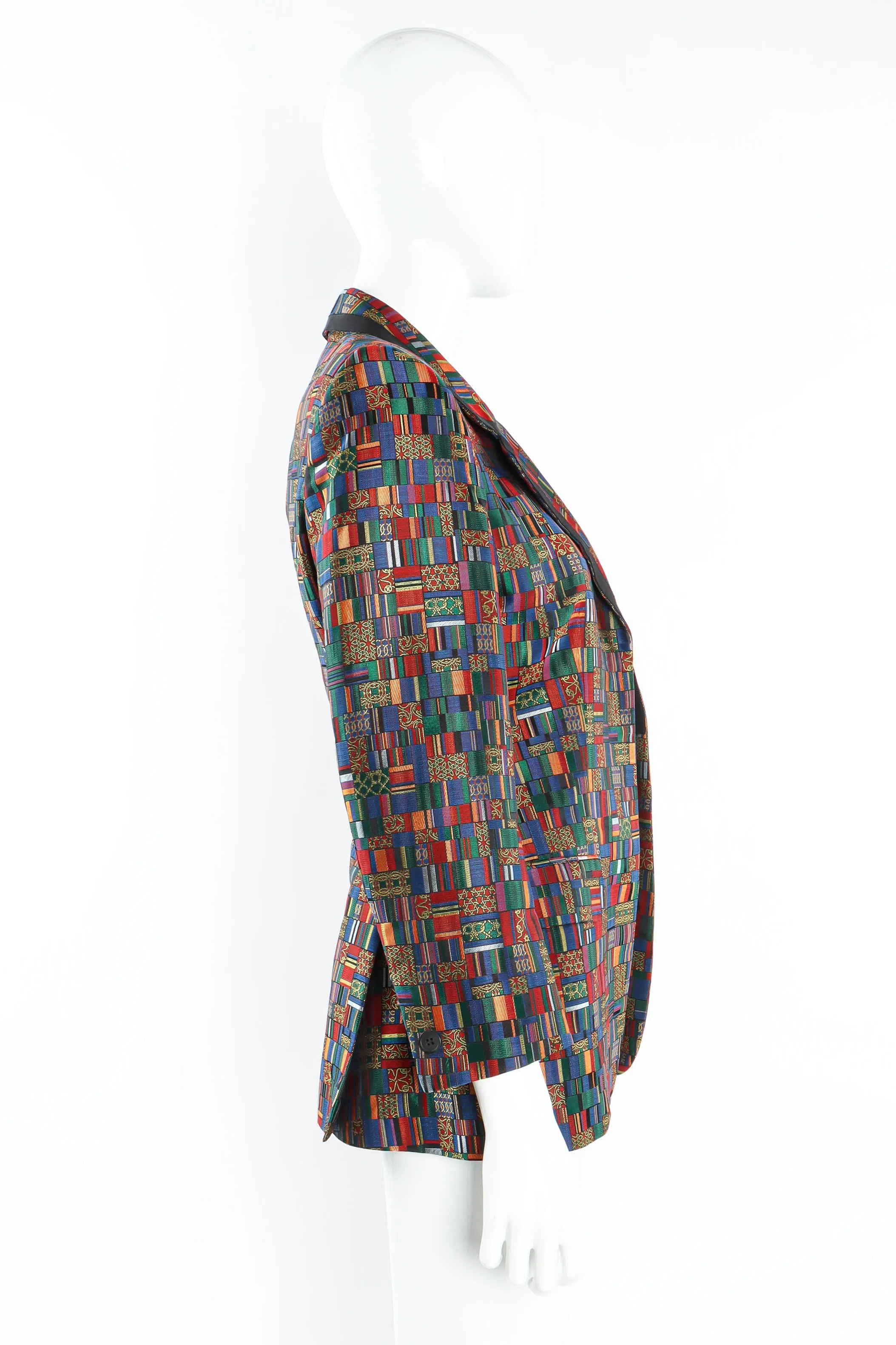 Mosaic Patchwork Silk Blazer