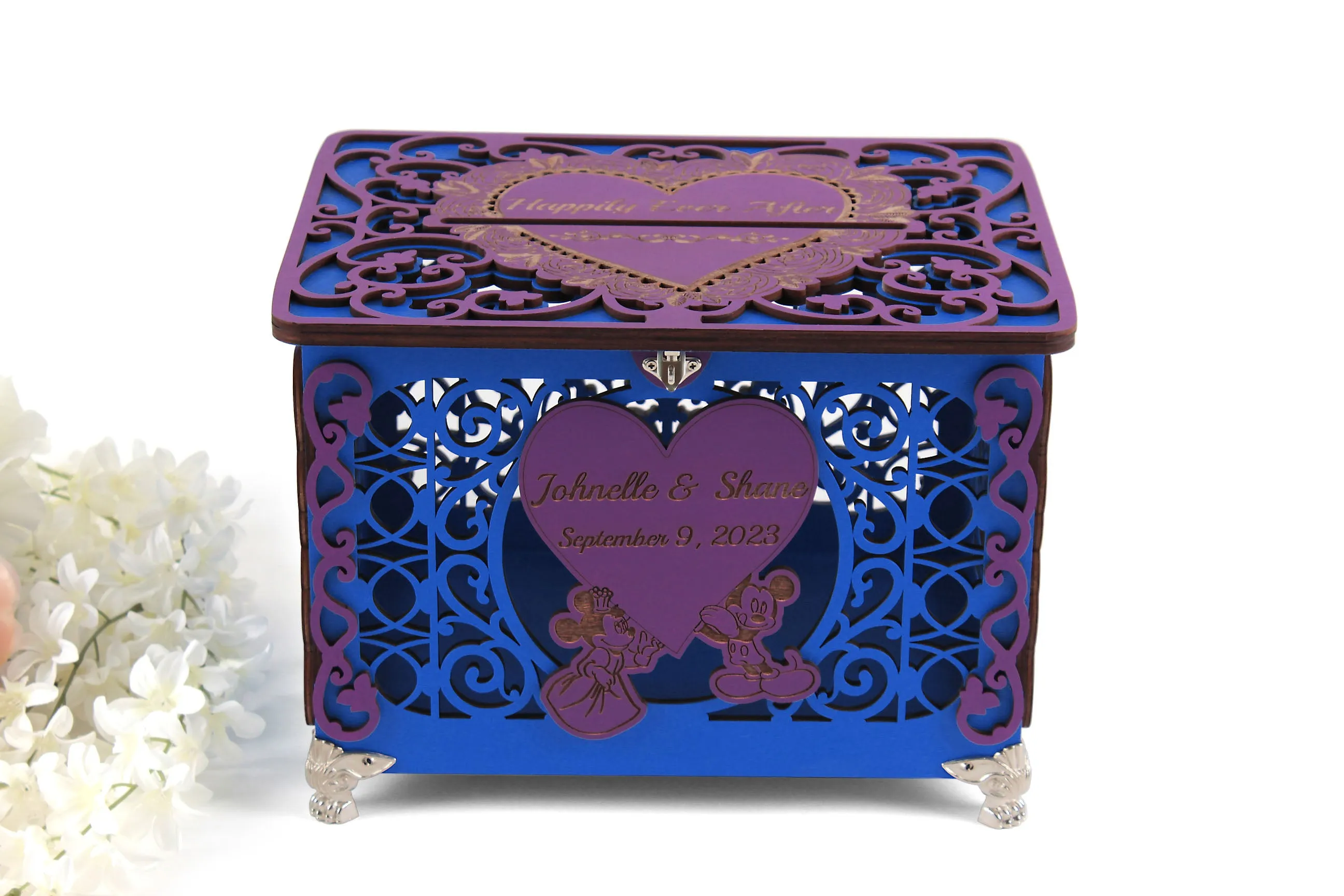 Mouse Wedding Card Box, Cartoon Themed Wedding Money Box, Couple Mouse Cards Holder for Sweet 16-th Party Decorations,&nbsp;Quinceanera Money Box, Cards Holder for Sweet 15-th, Wedding Reception, Wedding Gift, Handmade Gifts