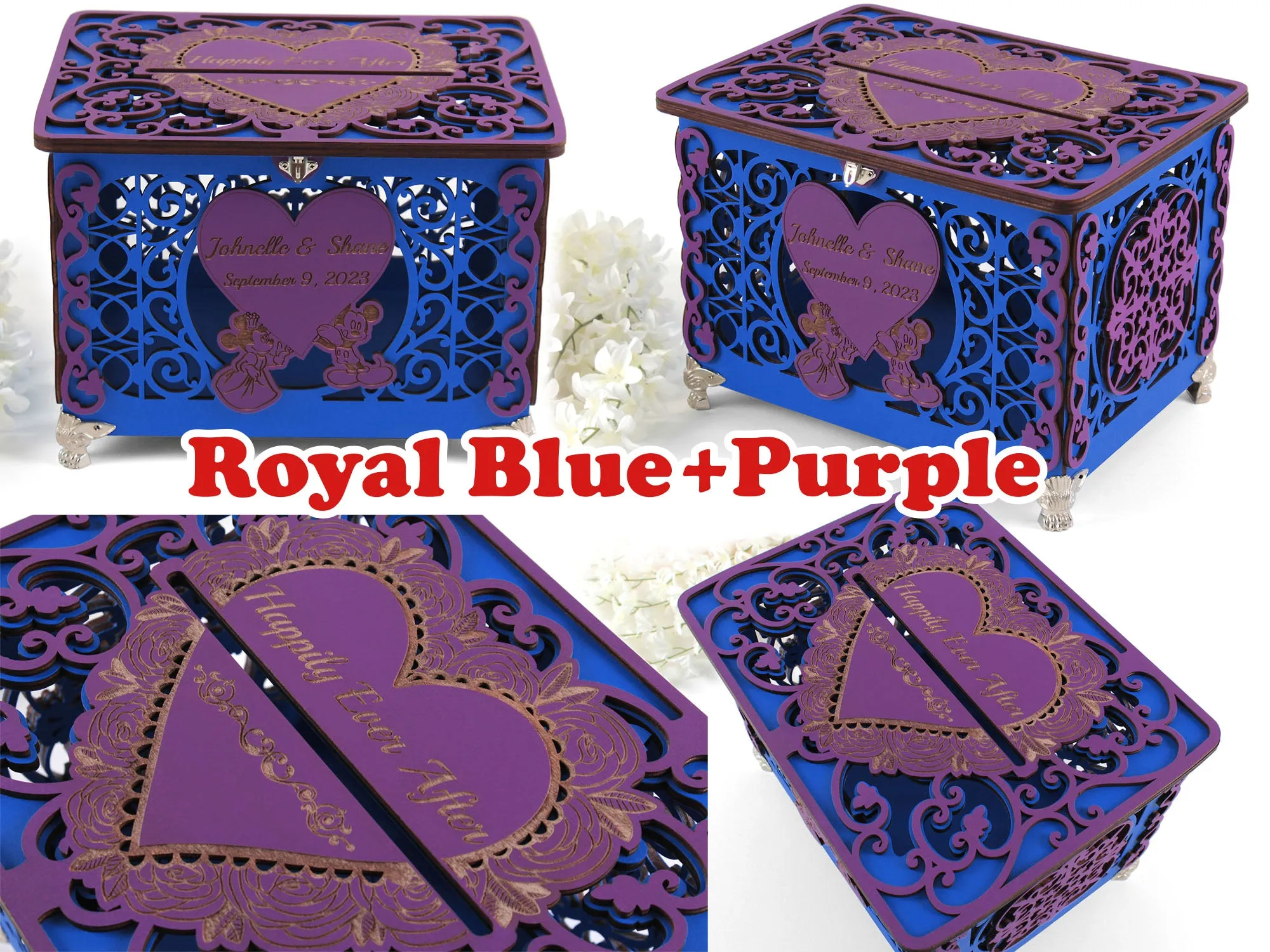 Mouse Wedding Card Box, Cartoon Themed Wedding Money Box, Couple Mouse Cards Holder for Sweet 16-th Party Decorations,&nbsp;Quinceanera Money Box, Cards Holder for Sweet 15-th, Wedding Reception, Wedding Gift, Handmade Gifts