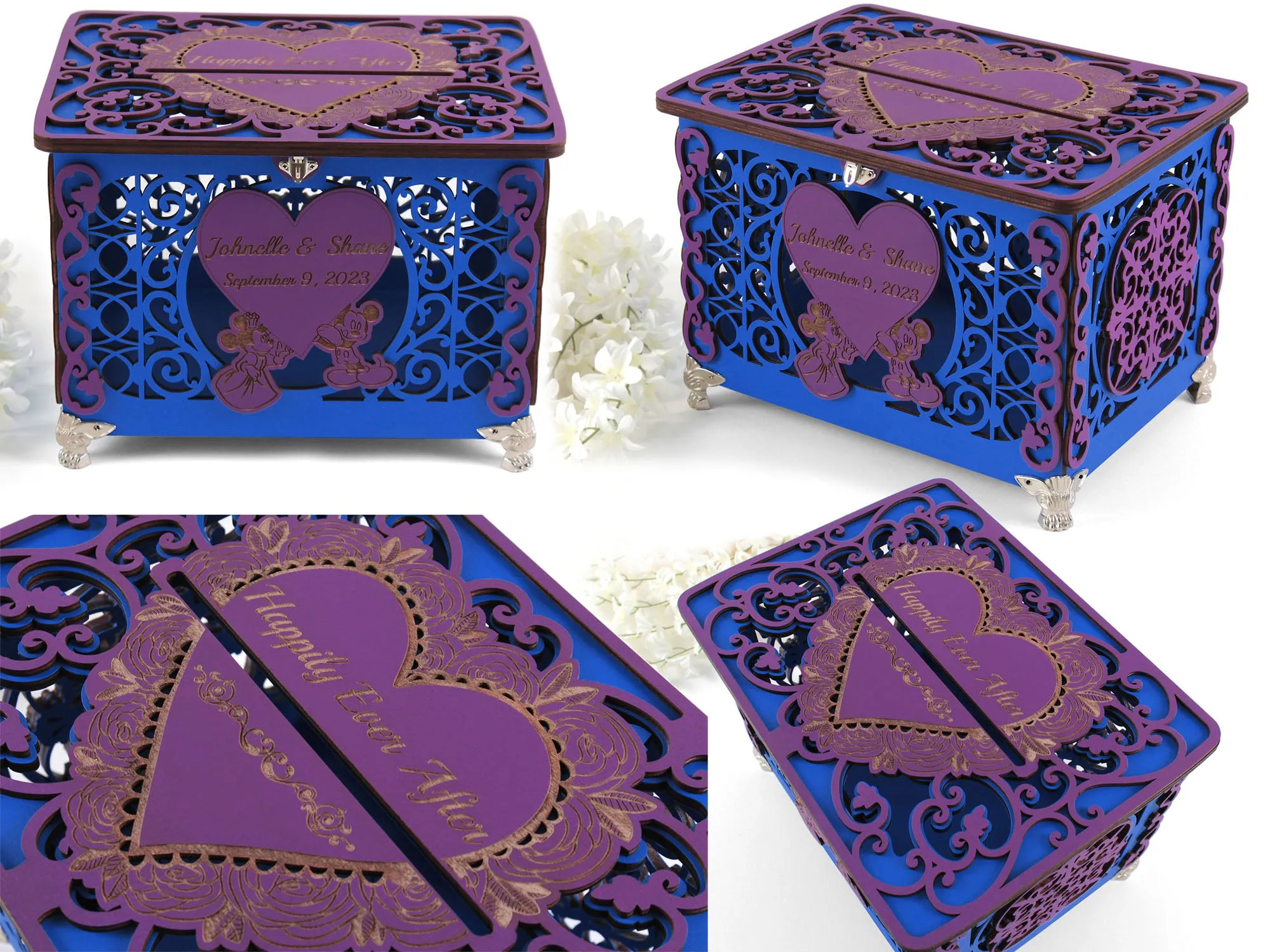 Mouse Wedding Card Box, Cartoon Themed Wedding Money Box, Couple Mouse Cards Holder for Sweet 16-th Party Decorations,&nbsp;Quinceanera Money Box, Cards Holder for Sweet 15-th, Wedding Reception, Wedding Gift, Handmade Gifts