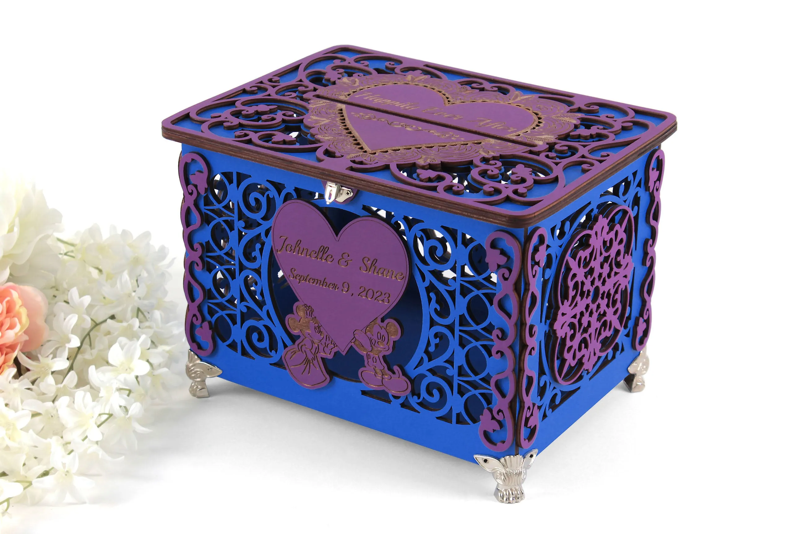 Mouse Wedding Card Box, Cartoon Themed Wedding Money Box, Couple Mouse Cards Holder for Sweet 16-th Party Decorations,&nbsp;Quinceanera Money Box, Cards Holder for Sweet 15-th, Wedding Reception, Wedding Gift, Handmade Gifts