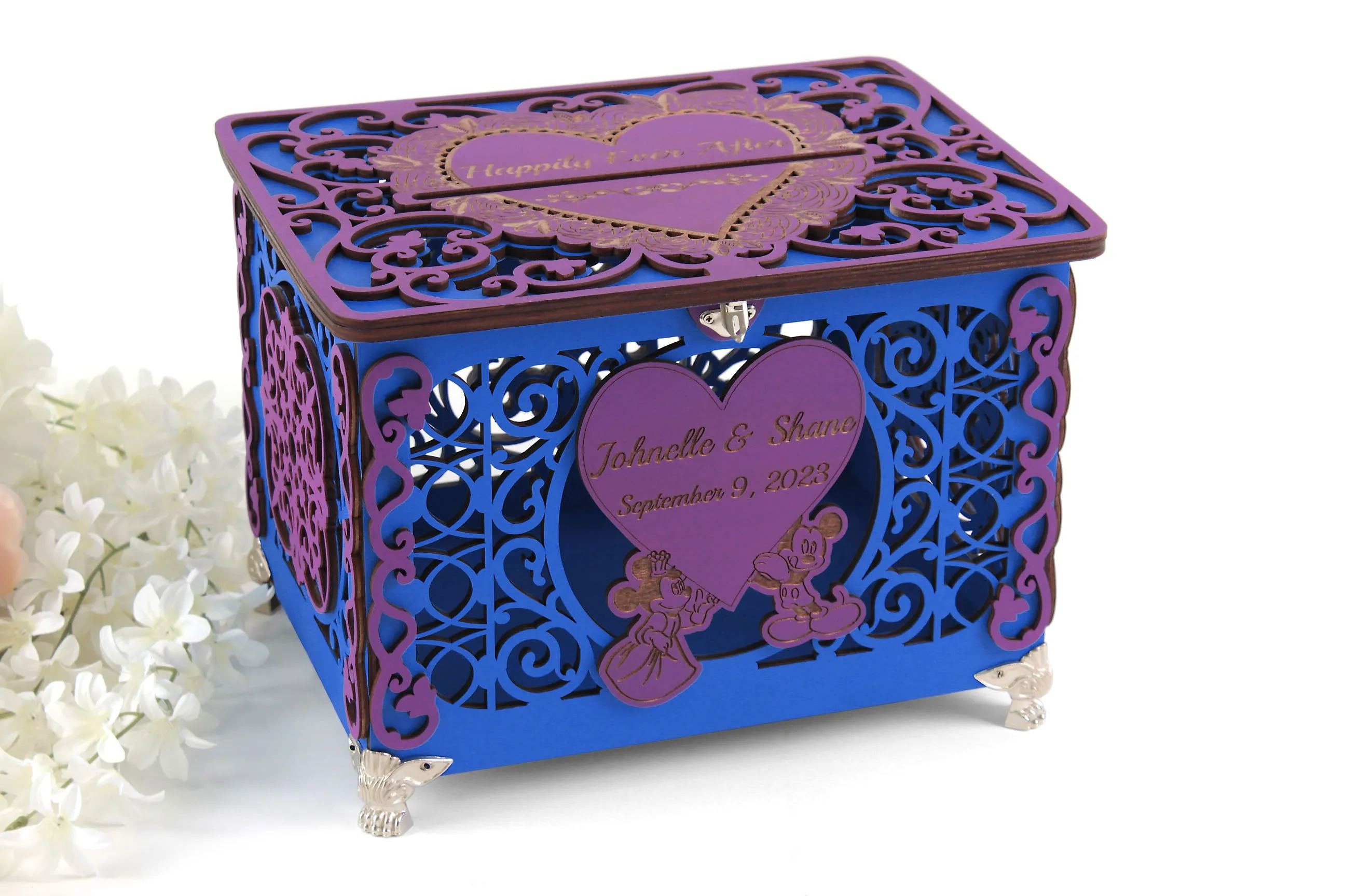 Mouse Wedding Card Box, Cartoon Themed Wedding Money Box, Couple Mouse Cards Holder for Sweet 16-th Party Decorations,&nbsp;Quinceanera Money Box, Cards Holder for Sweet 15-th, Wedding Reception, Wedding Gift, Handmade Gifts