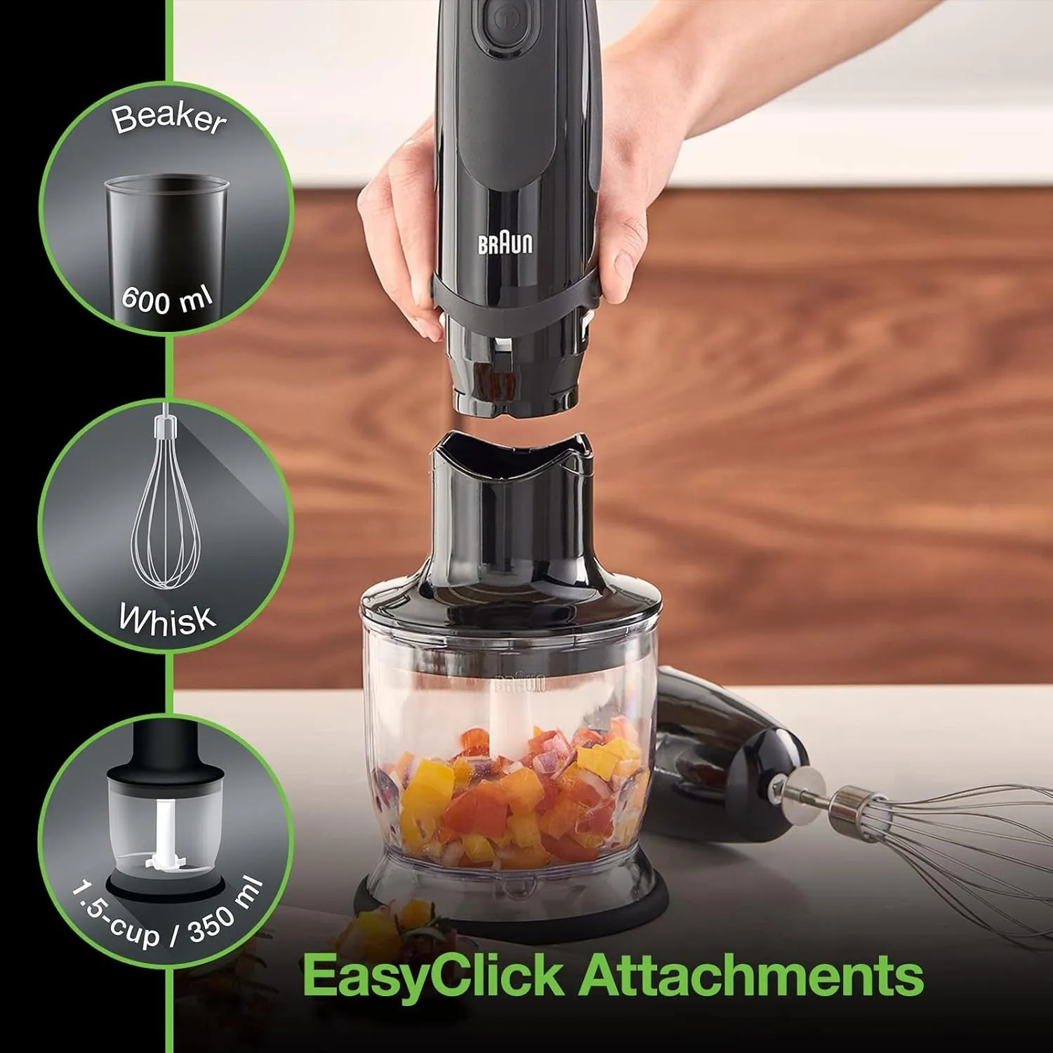 MQ5025 Hand Blender Multiquick Vario, MQ5025, Black