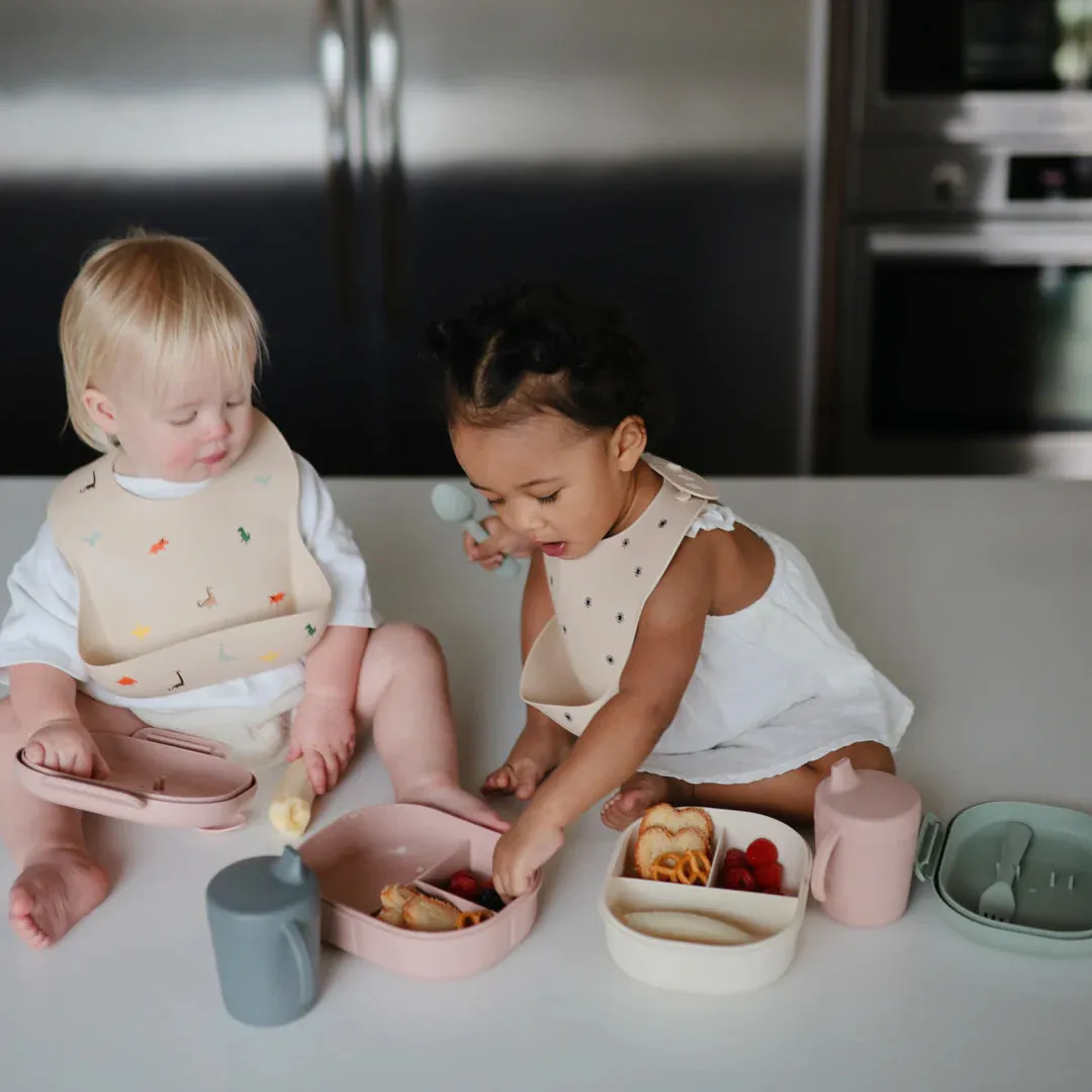 Mushie Silicone Baby Bib (Black Daisy)