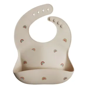 Mushie Silicone Baby Bib (Rainbows)