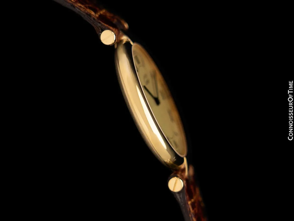 Must De Cartier Vendome Mens Midsize Unisex Vermeil Watch - 18K Gold Over Sterling Silver