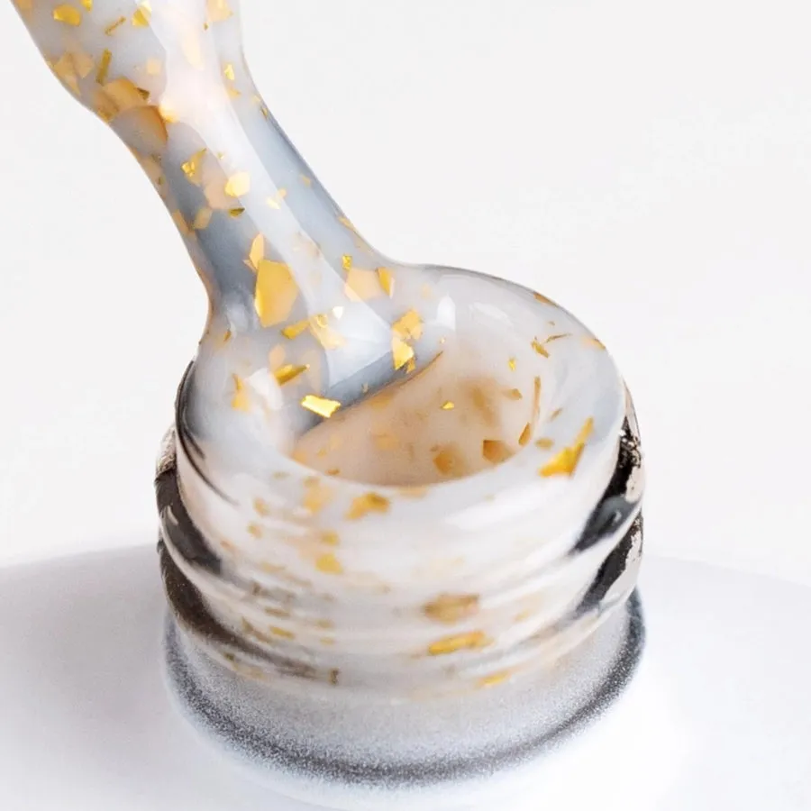 NaiLac Hybrid UV/LED Glammy Rubber Base Milk & Gold