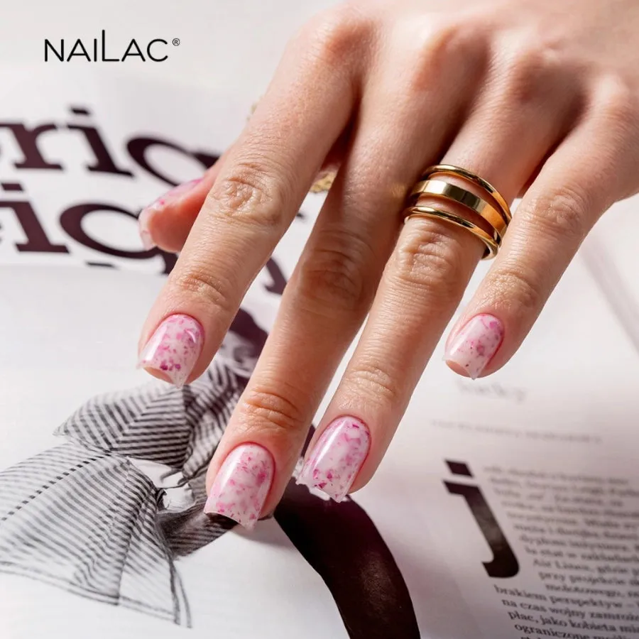 NaiLac Hybrid UV/LED Glammy Rubber Base Milk & Pink