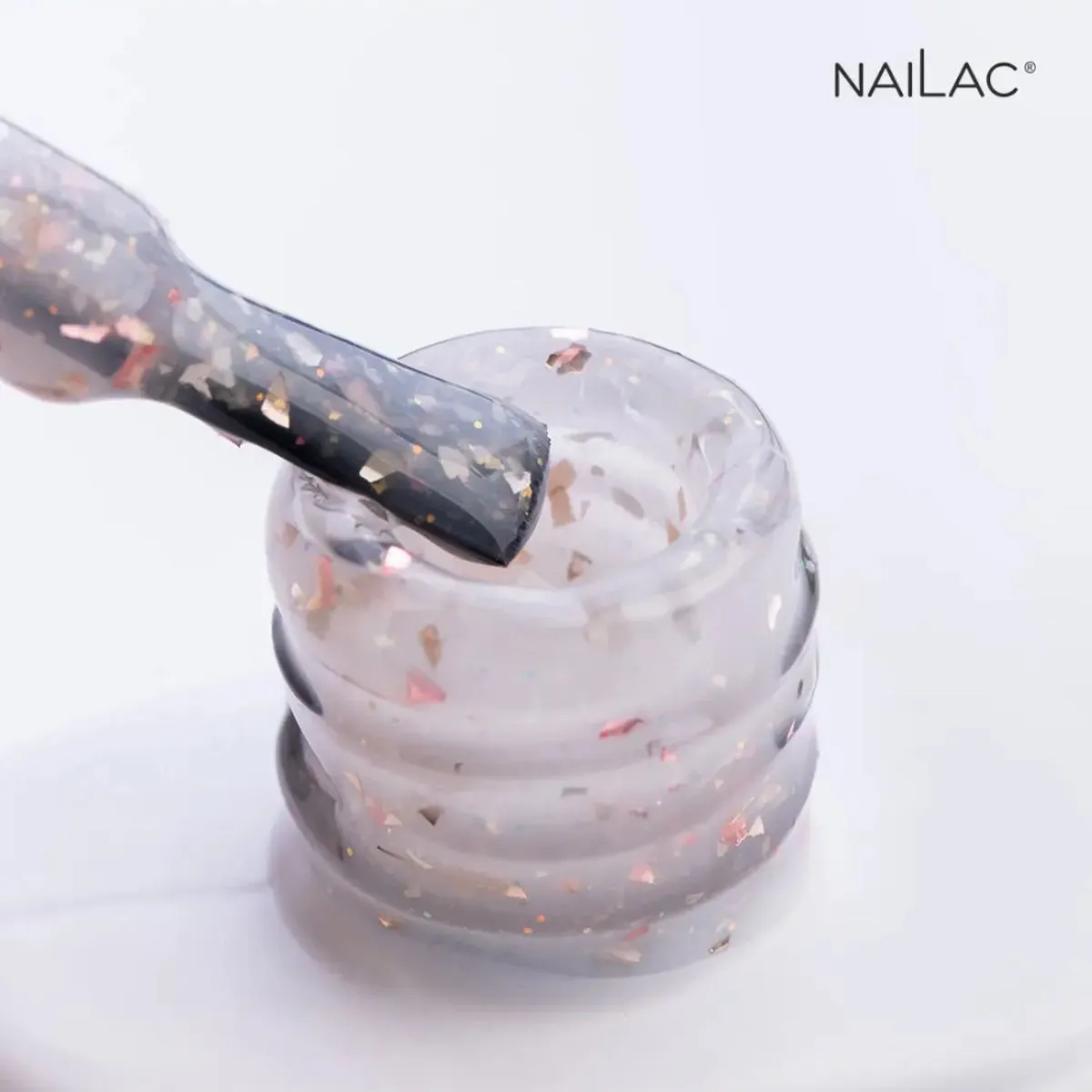 NaiLac Hybrid UV/LED Glammy Rubber Base Milk & Powder