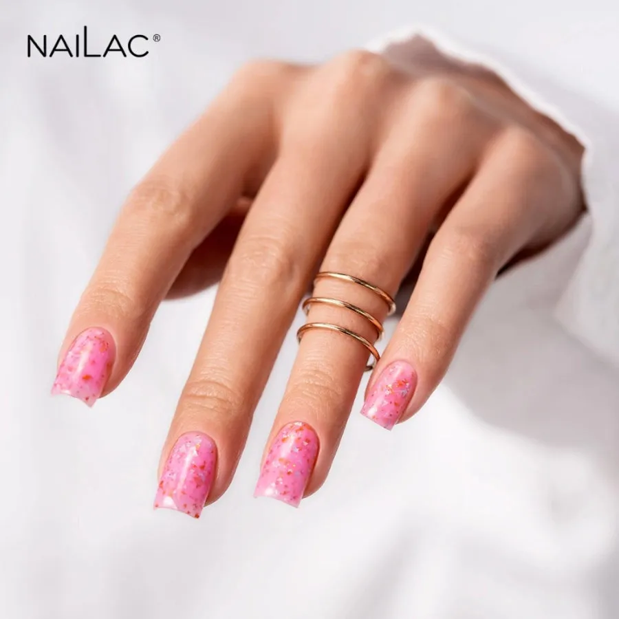 NaiLac Hybrid UV/LED Glammy Rubber Base Pink