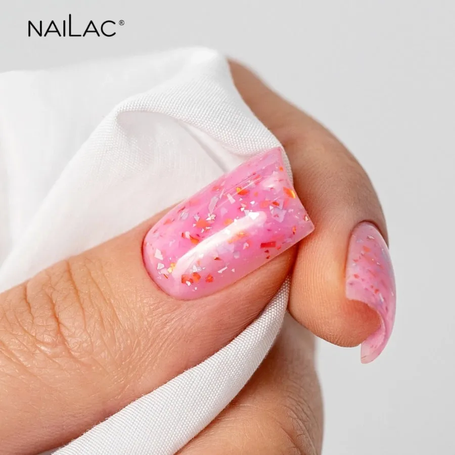 NaiLac Hybrid UV/LED Glammy Rubber Base Pink